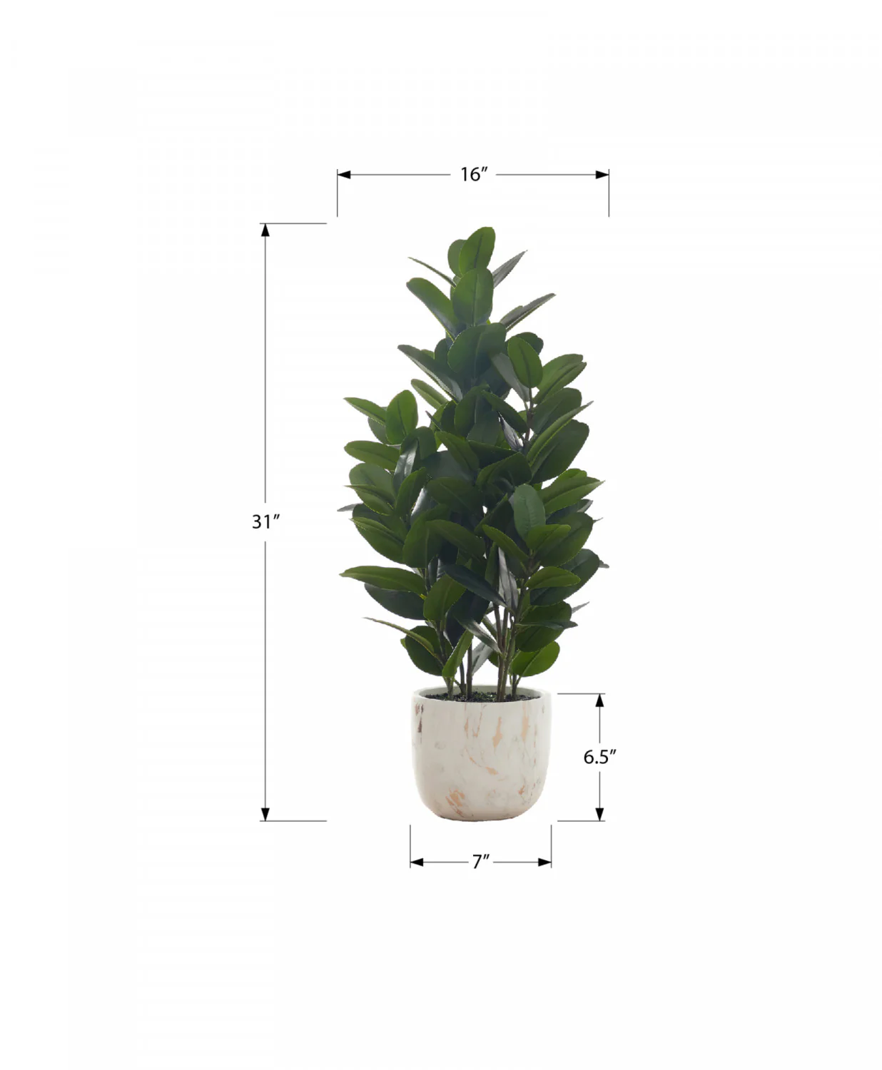 31" Garcinia Tree With 7" Marble-look Pot - Green - Image 3