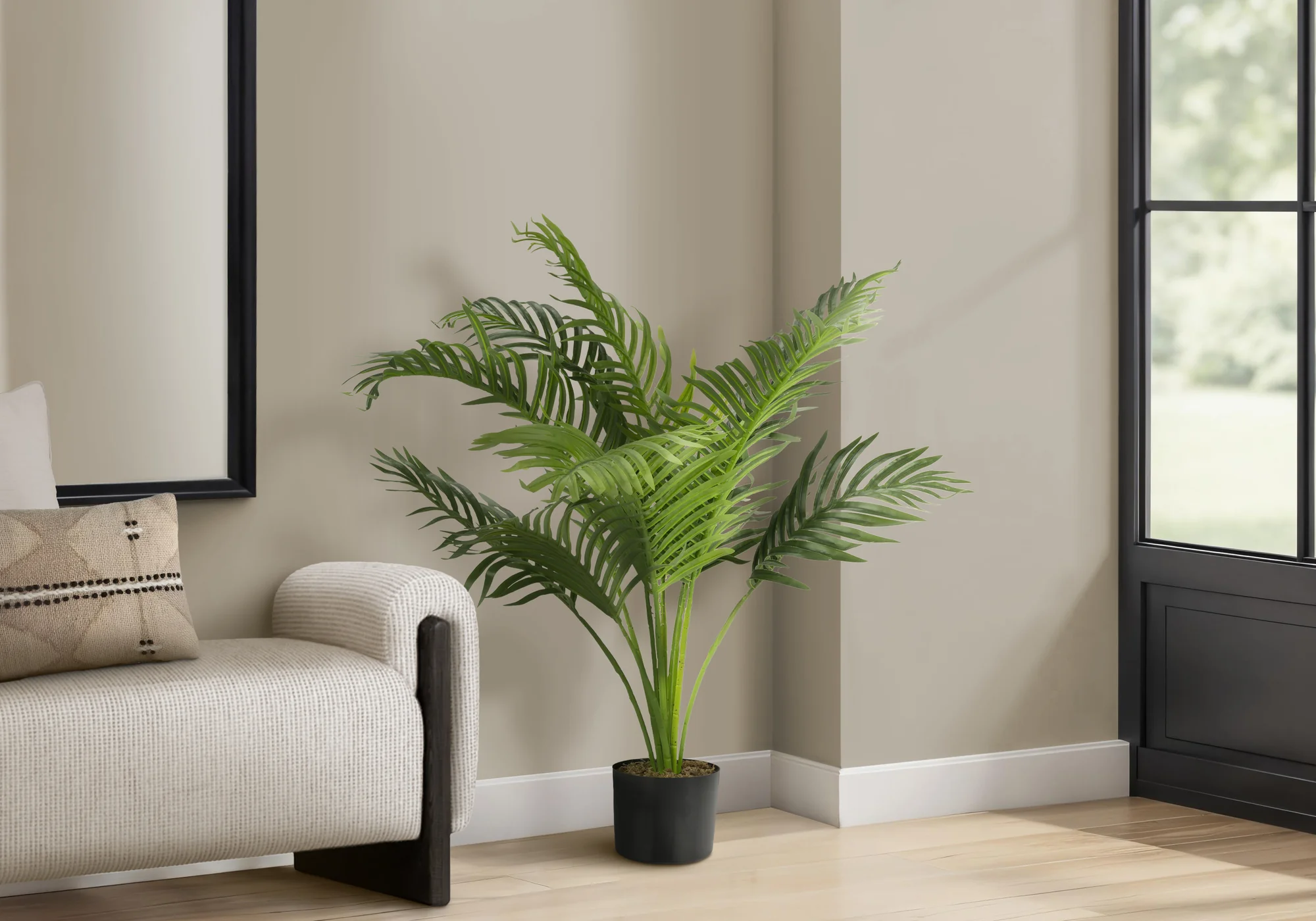 34" Palm Tree With 5" Black Pot - Green - Image 2