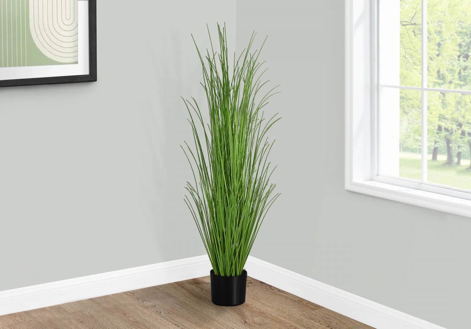 47" Grass Plant With 5" Black Pot - Green - Image 2