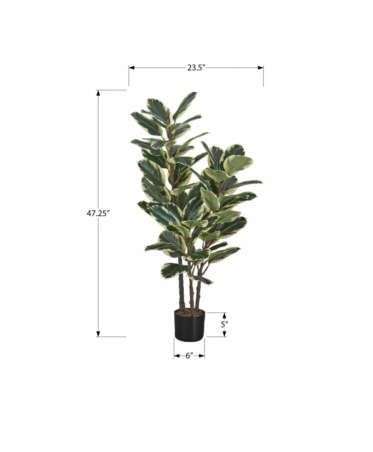 47" Oak Tree With 5" Black Pot - Green - Image 3