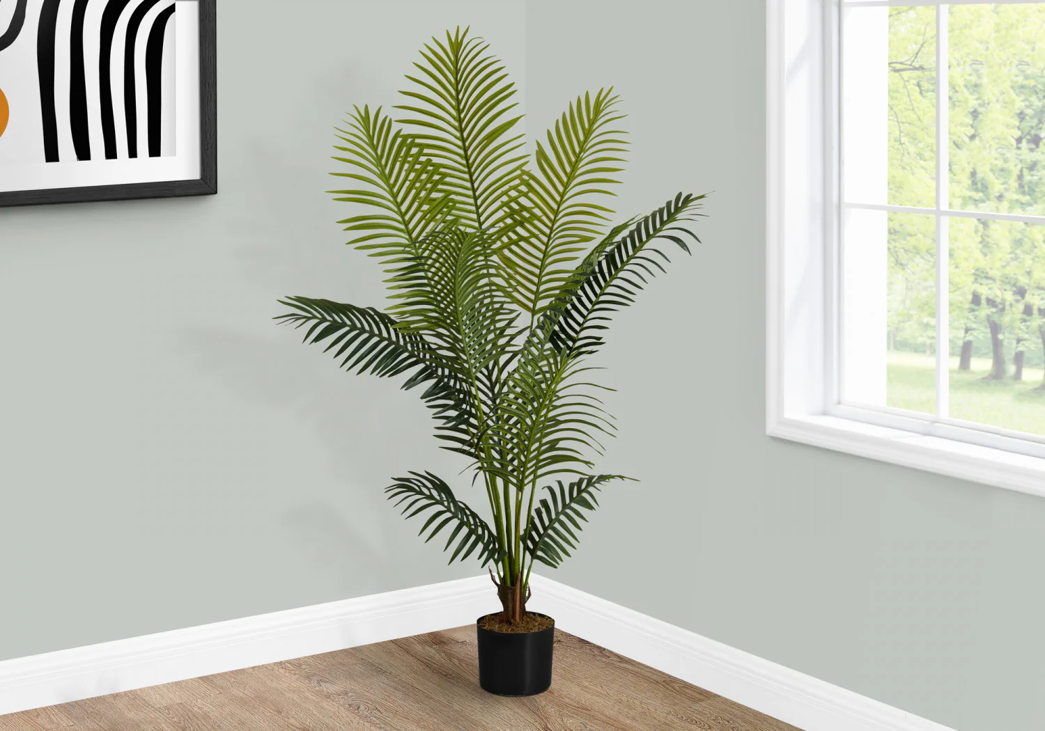 47" Palm Tree With 5" Black Pot - Green - Image 2