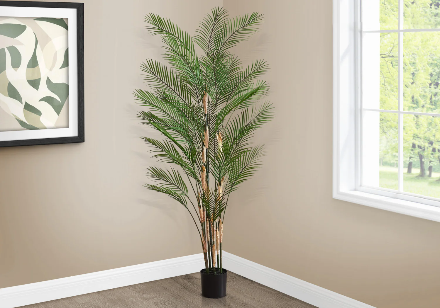 83" Palm Tree With 8" Black Pot - Green - Image 2