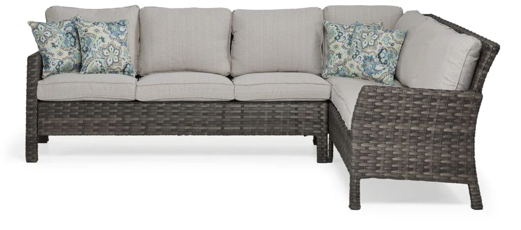 Acadia 6-Piece Banquette Outdoor Furniture - Grey, Beige - Image 5