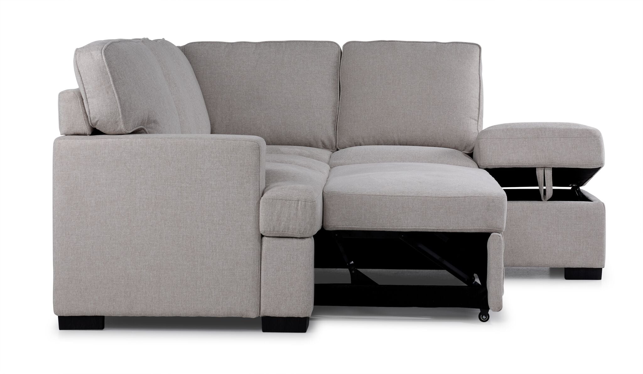 Adara 2-Piece Sectional with Left-Facing Pop-Up Bed - Beige - Image 3