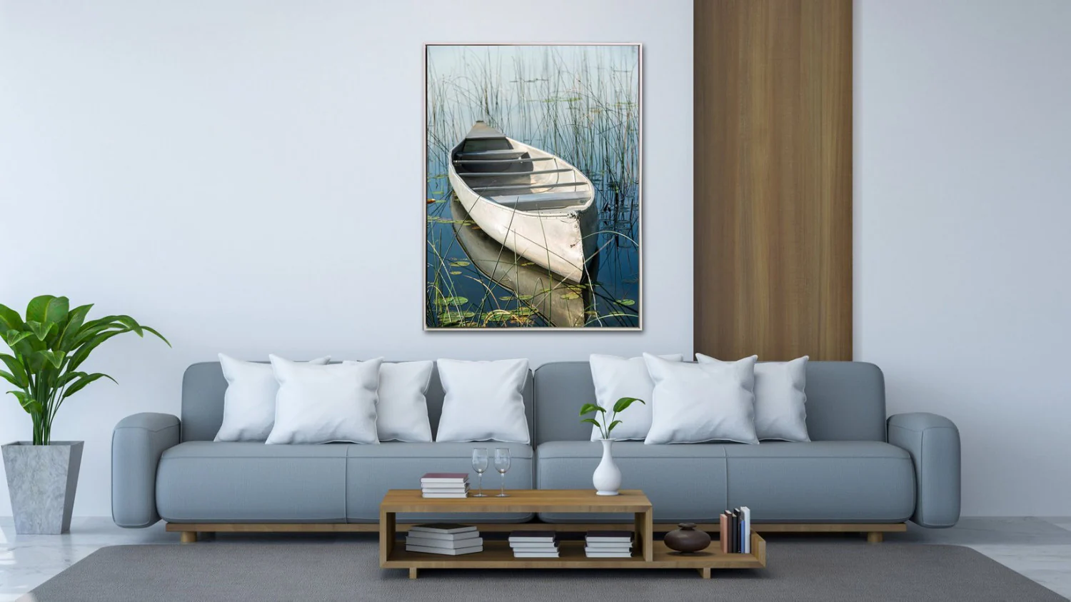 Adrift Wall Art - White/Blue - 36 X 48 - Image 2