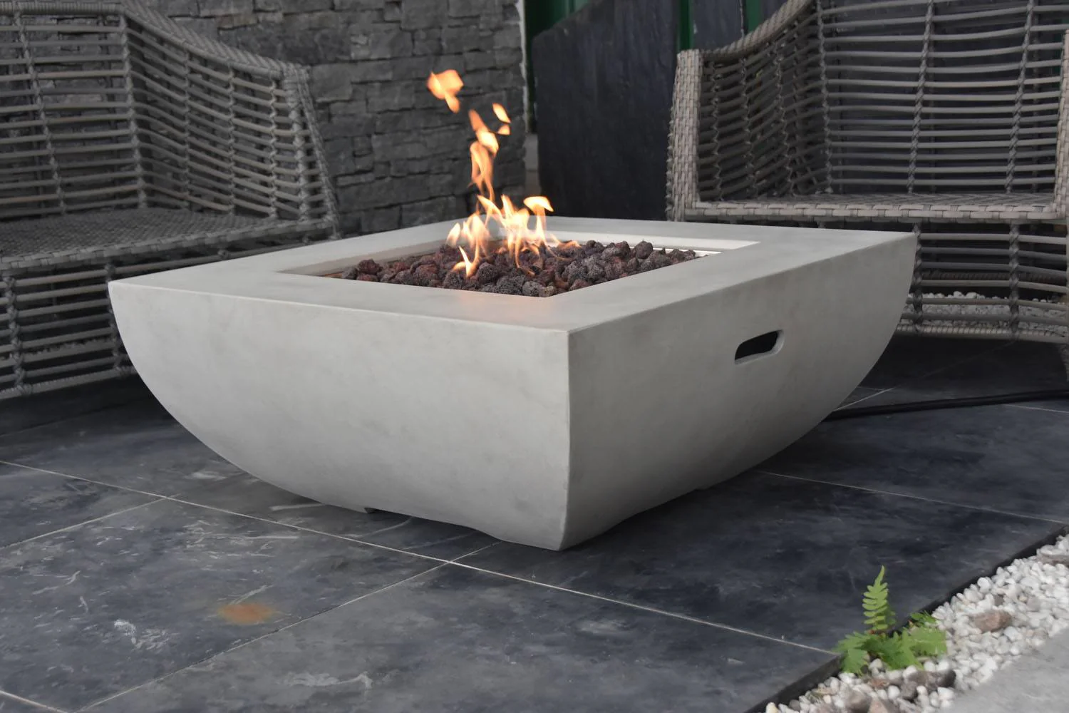 Agung Concrete Lava Stone Fire Table – Natural Gas - Image 3