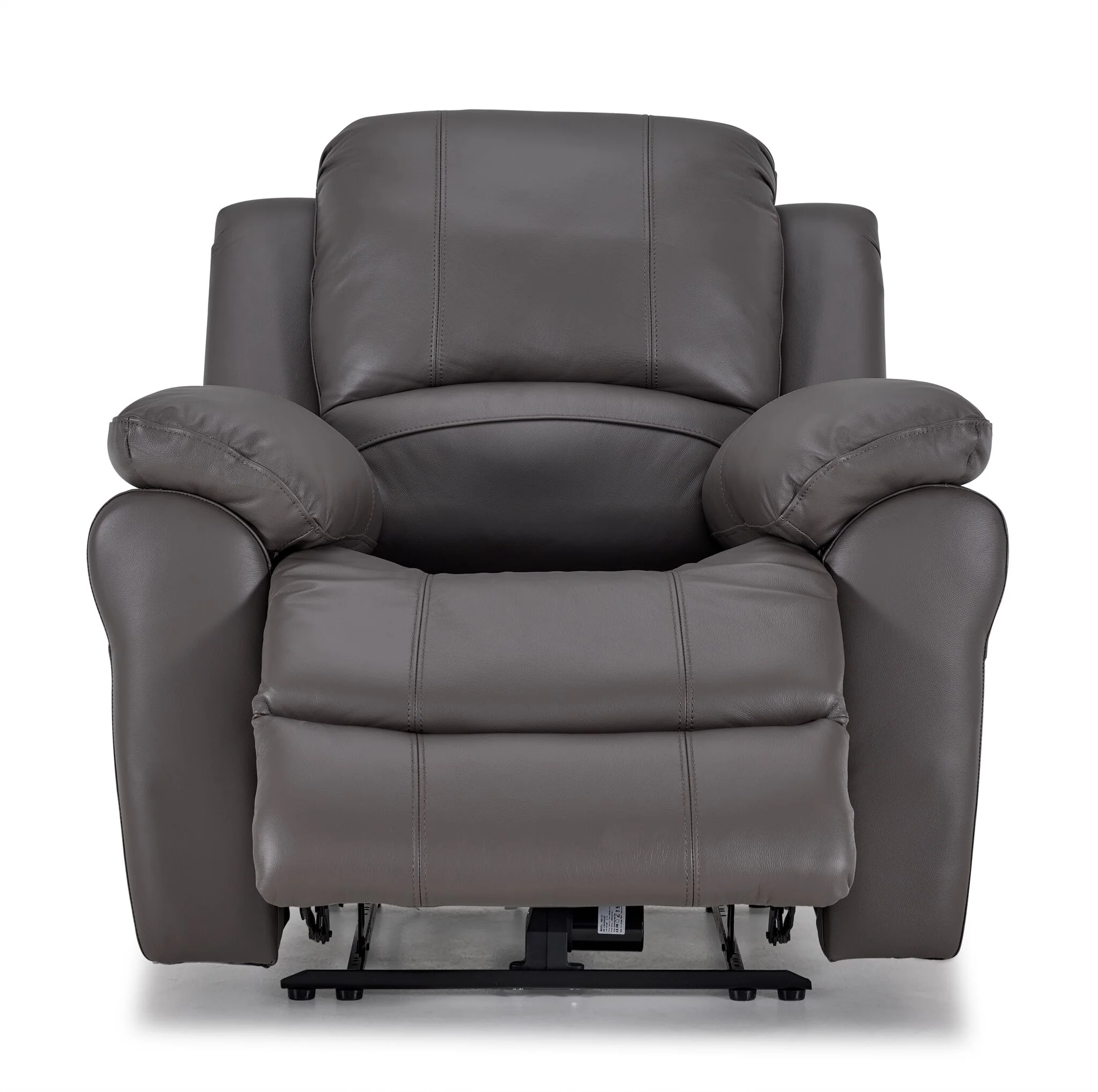 Alba Leather Power Recliner - Grey - Image 4