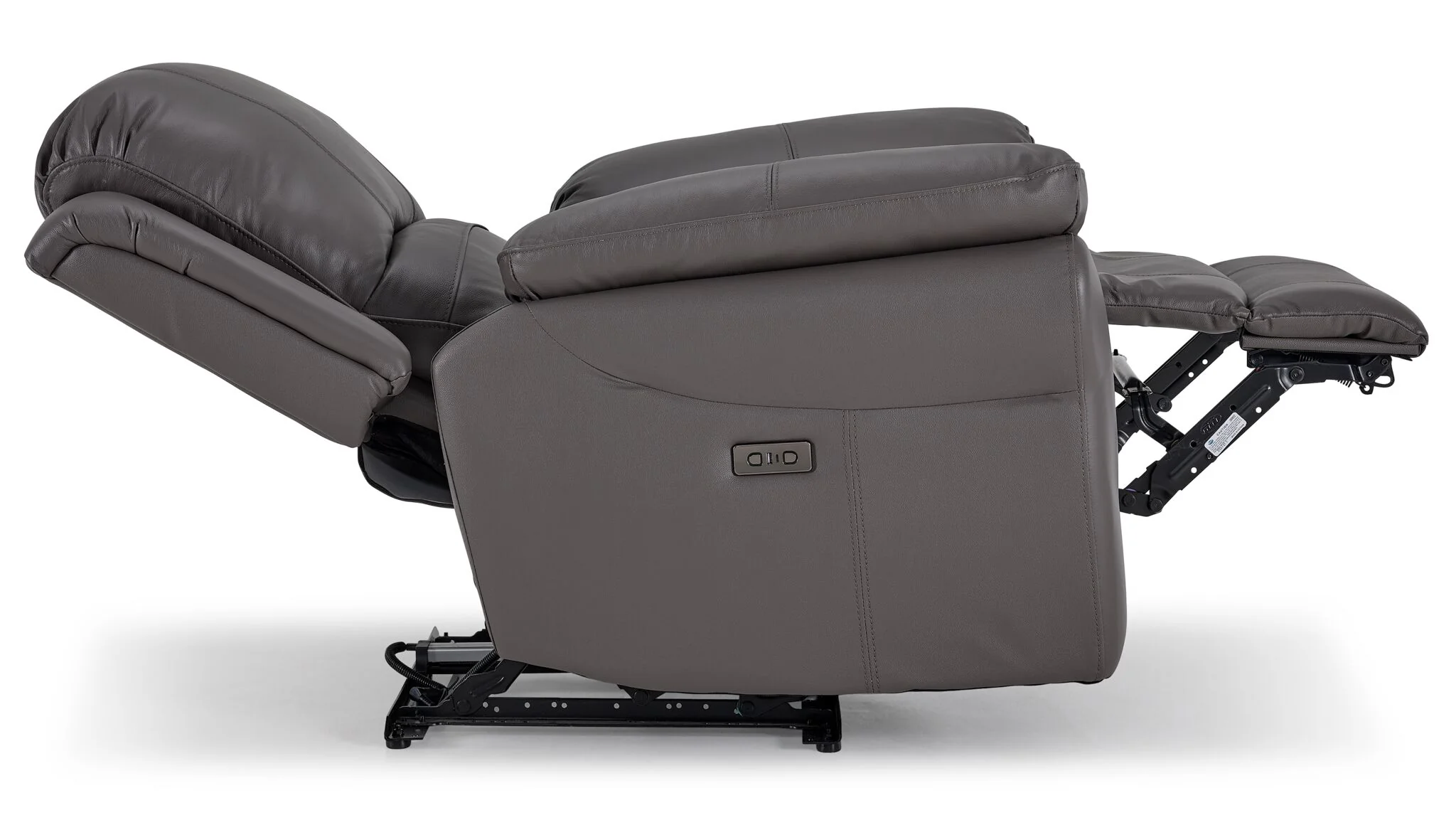 Alba Leather Power Recliner - Grey - Image 5