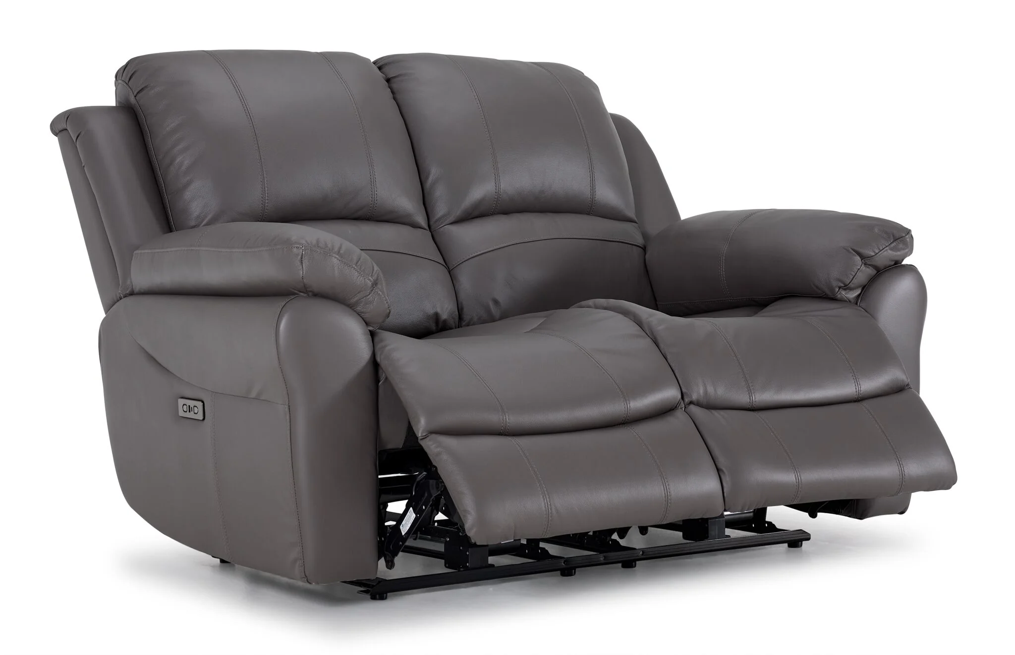 Alba Leather Power Reclining Loveseat - Grey - Image 3
