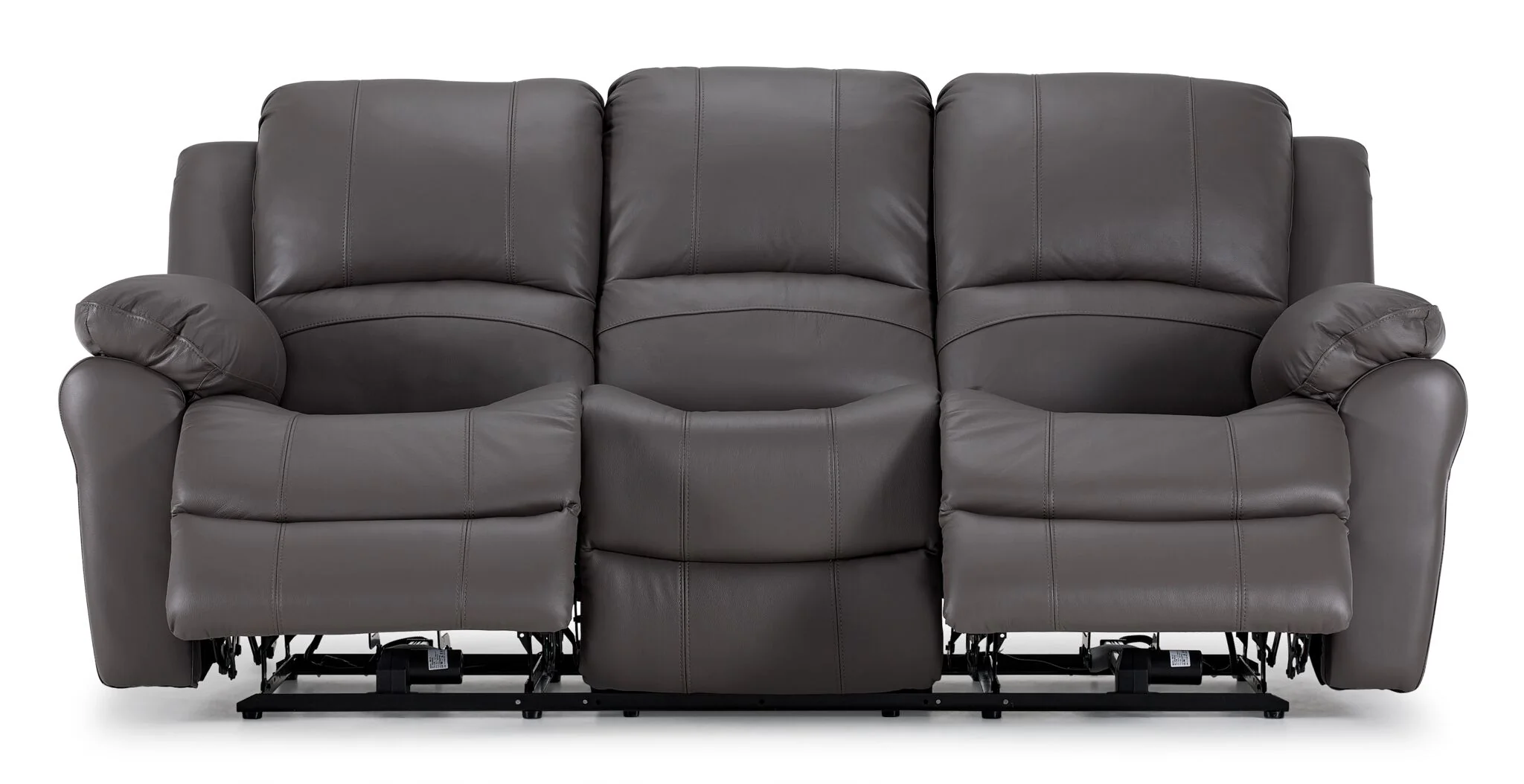 Alba Leather Power Reclining Sofa - Grey - Image 4