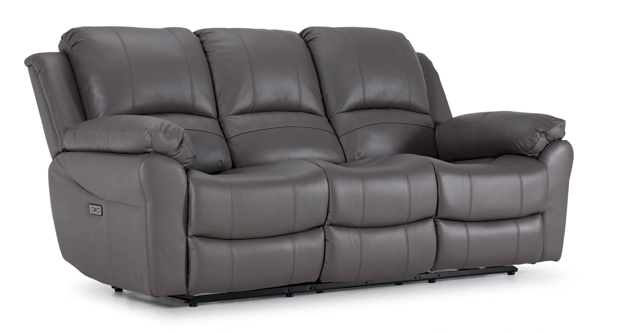 Alba Leather Power Reclining Sofa, Loveseat and Chair Set - Grey - Image 2