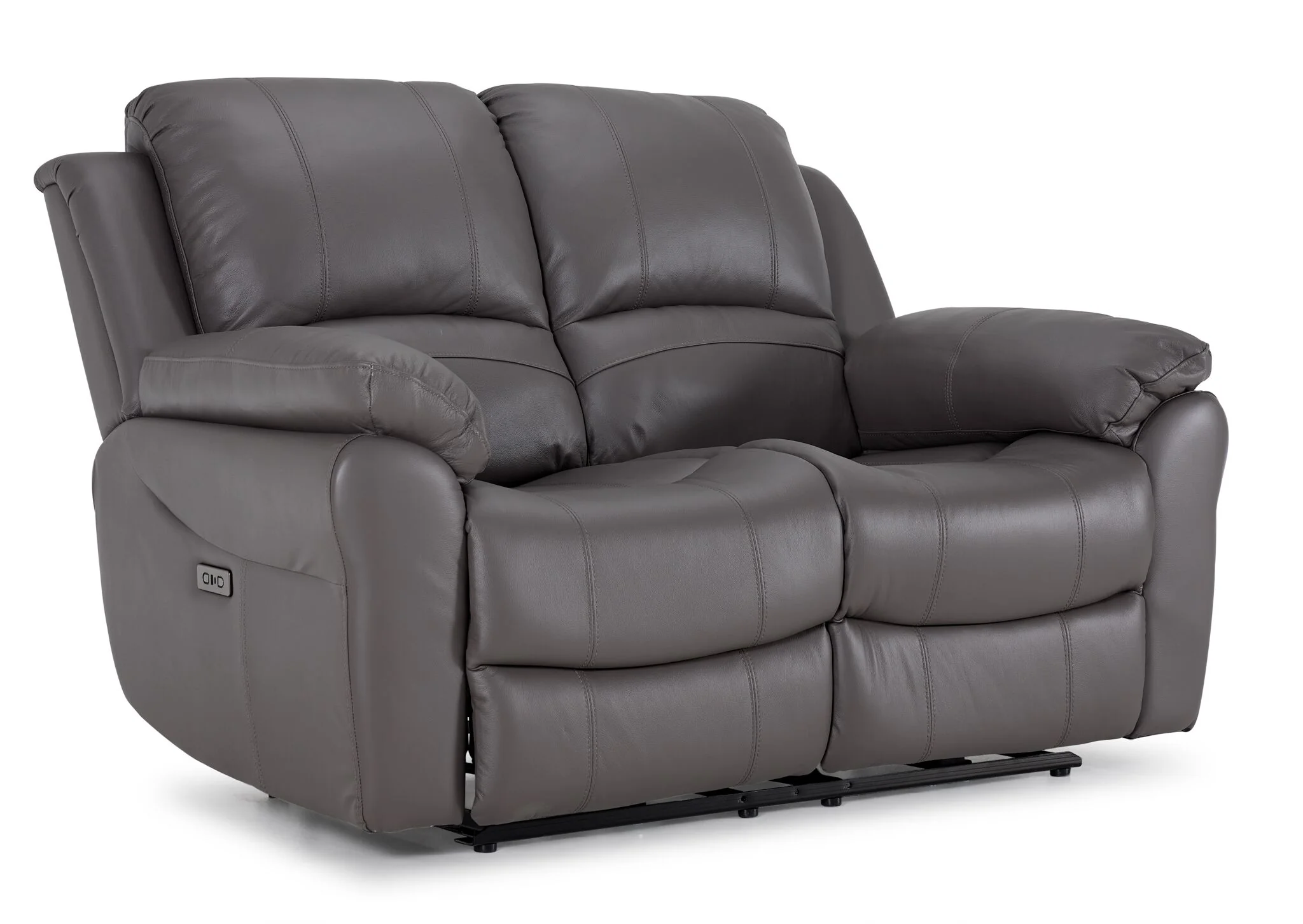 Alba Leather Power Reclining Sofa, Loveseat and Chair Set - Grey - Image 3
