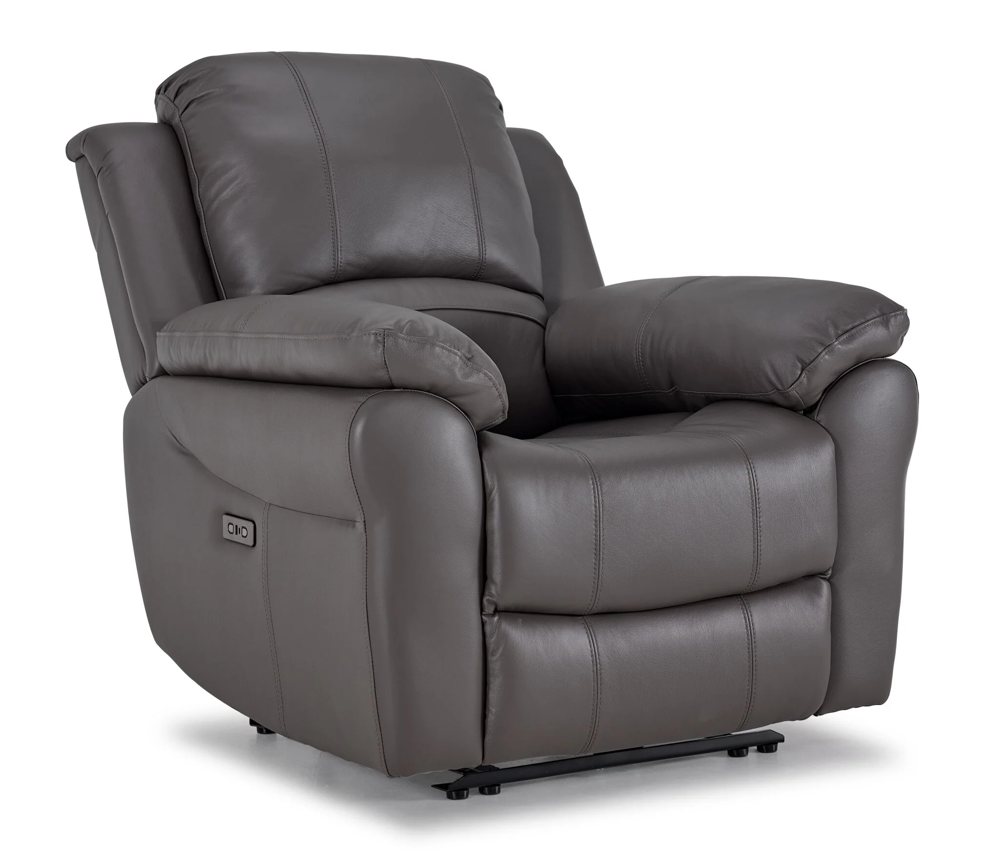 Alba Leather Power Reclining Sofa, Loveseat and Chair Set - Grey - Image 4