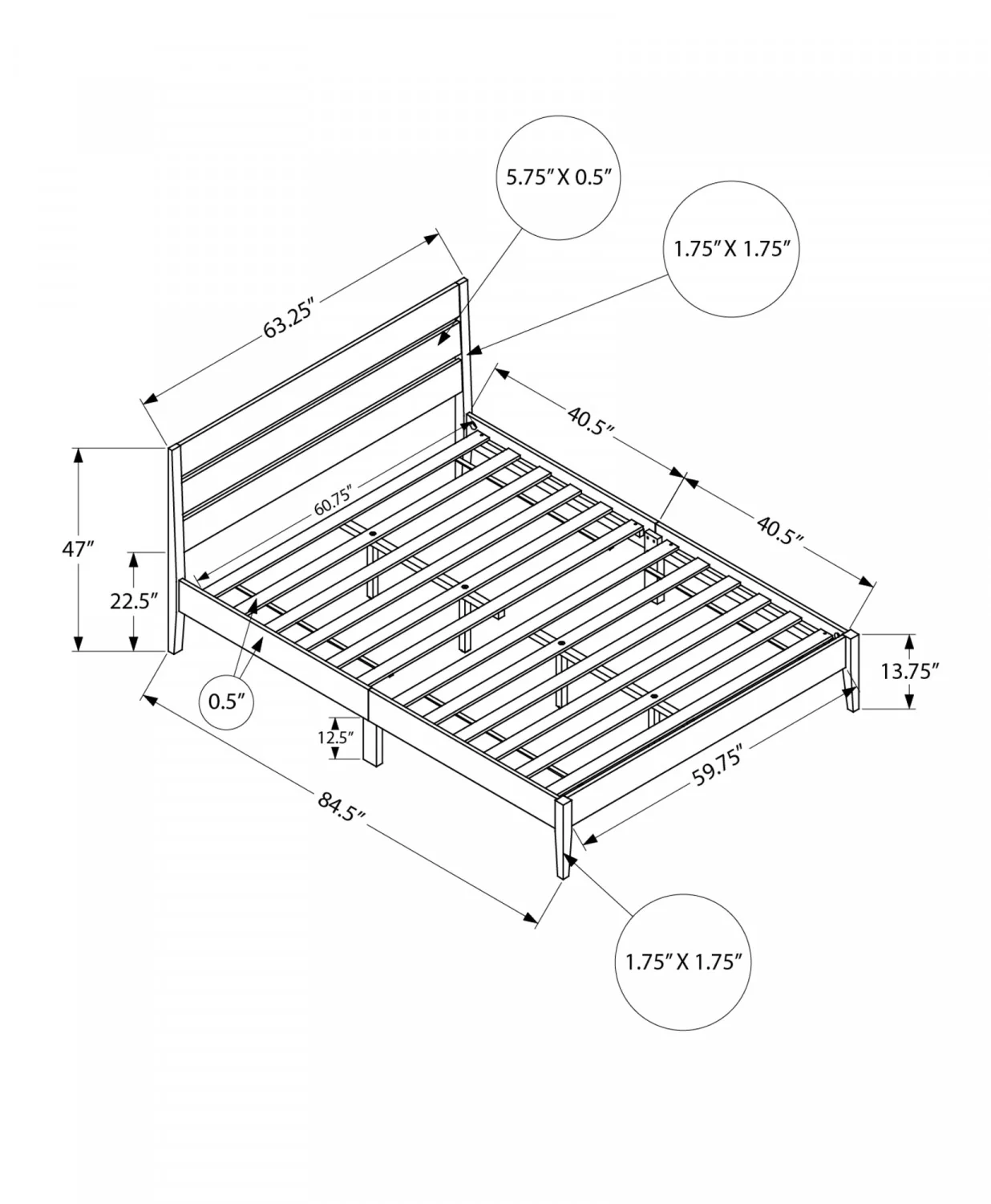 Albany Queen Bed - Walnut - Image 3