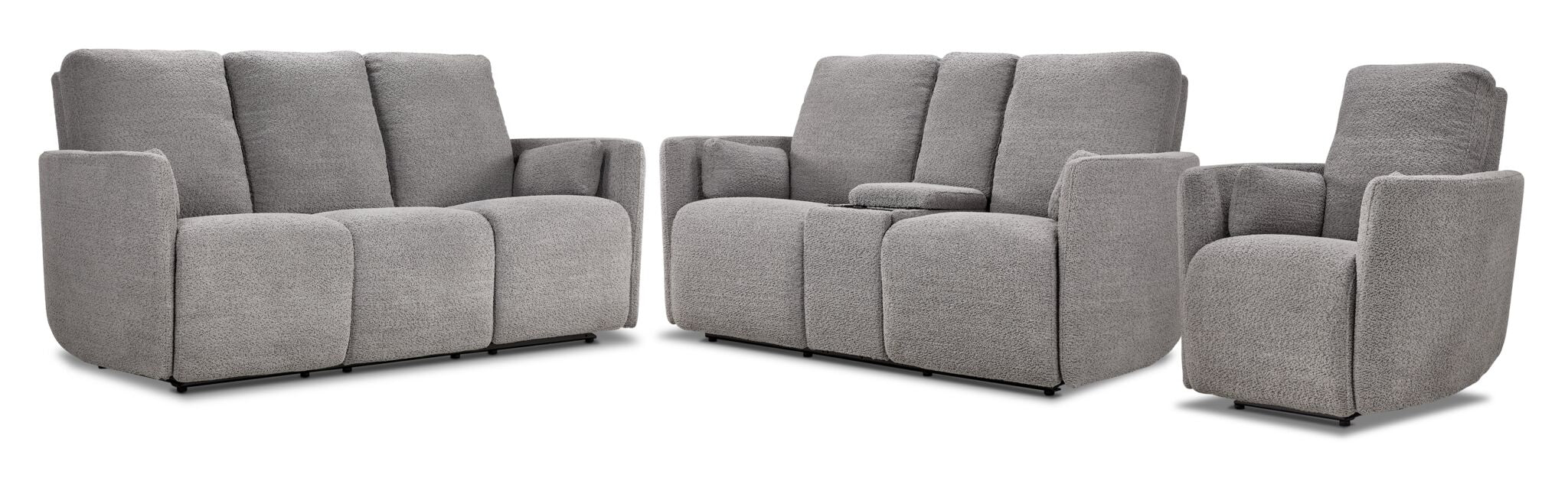 Alexis Power Reclining Sofa, Loveseat and Recliner Set - Grey