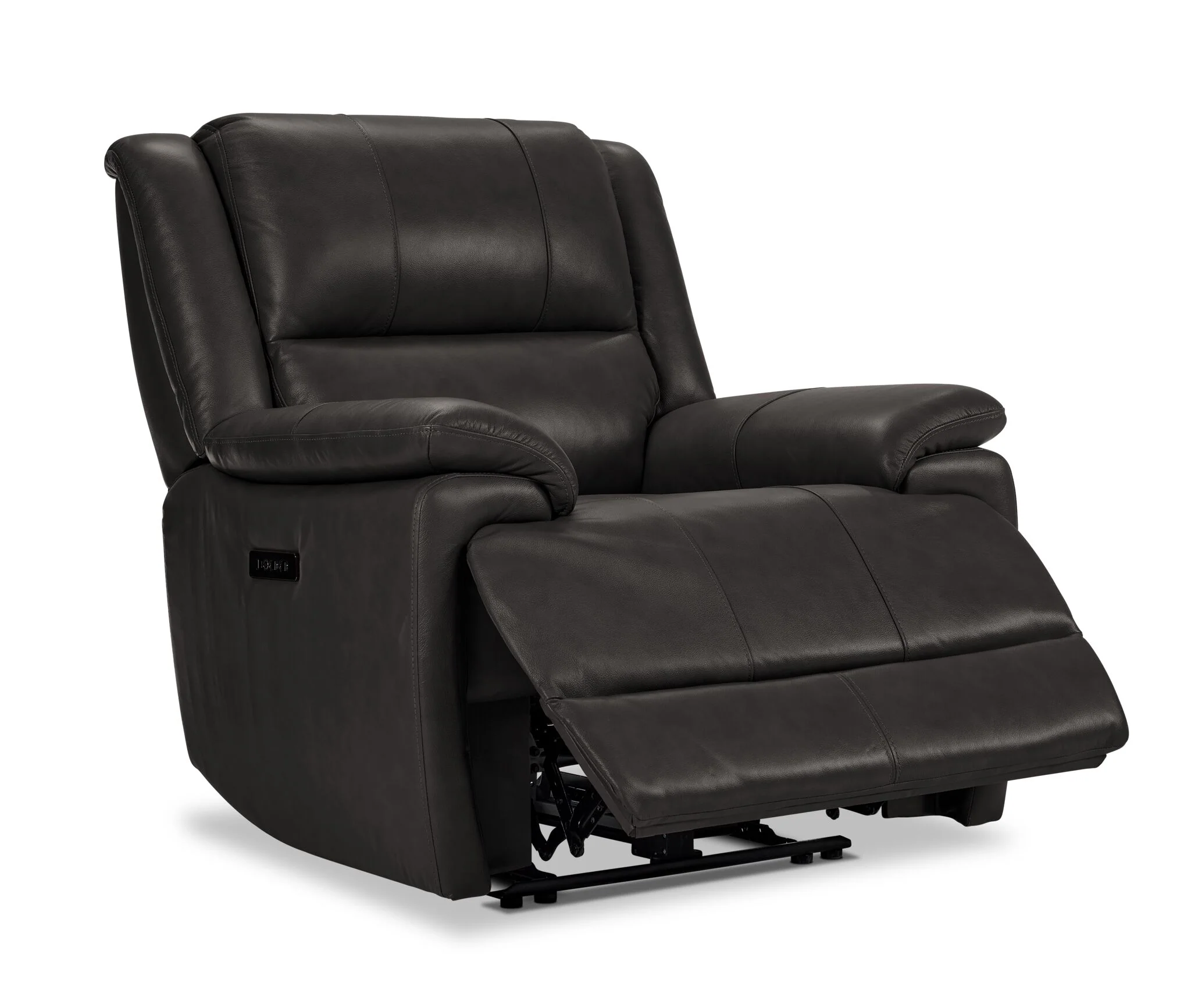 Allie Leather Dual Power Recliner - Granite - Image 4