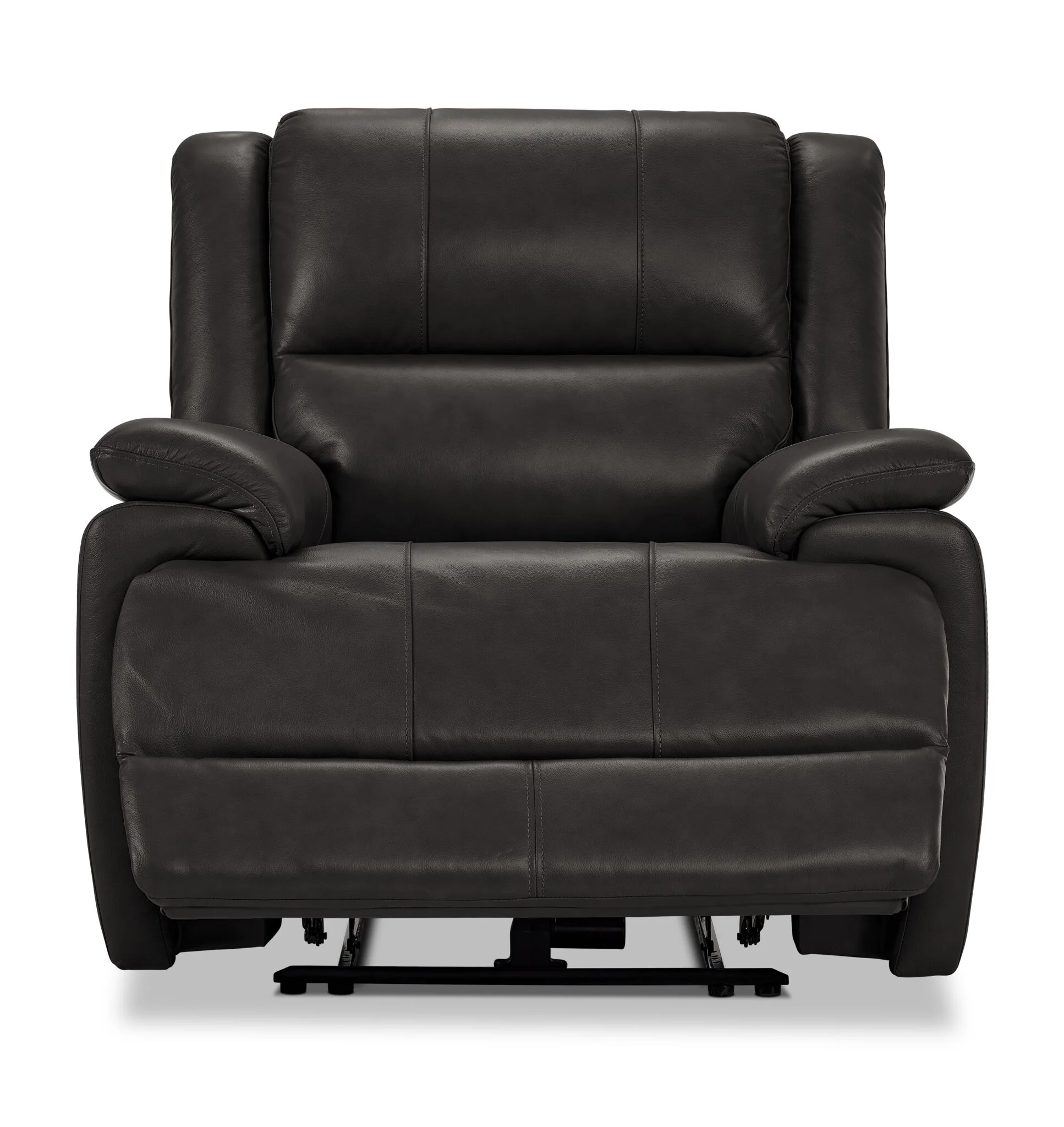 Allie Leather Dual Power Recliner - Granite - Image 5