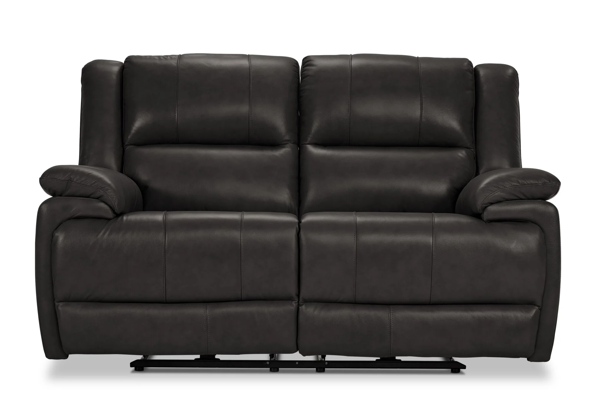 Allie Leather Dual Power Reclining Loveseat - Granite - Image 2
