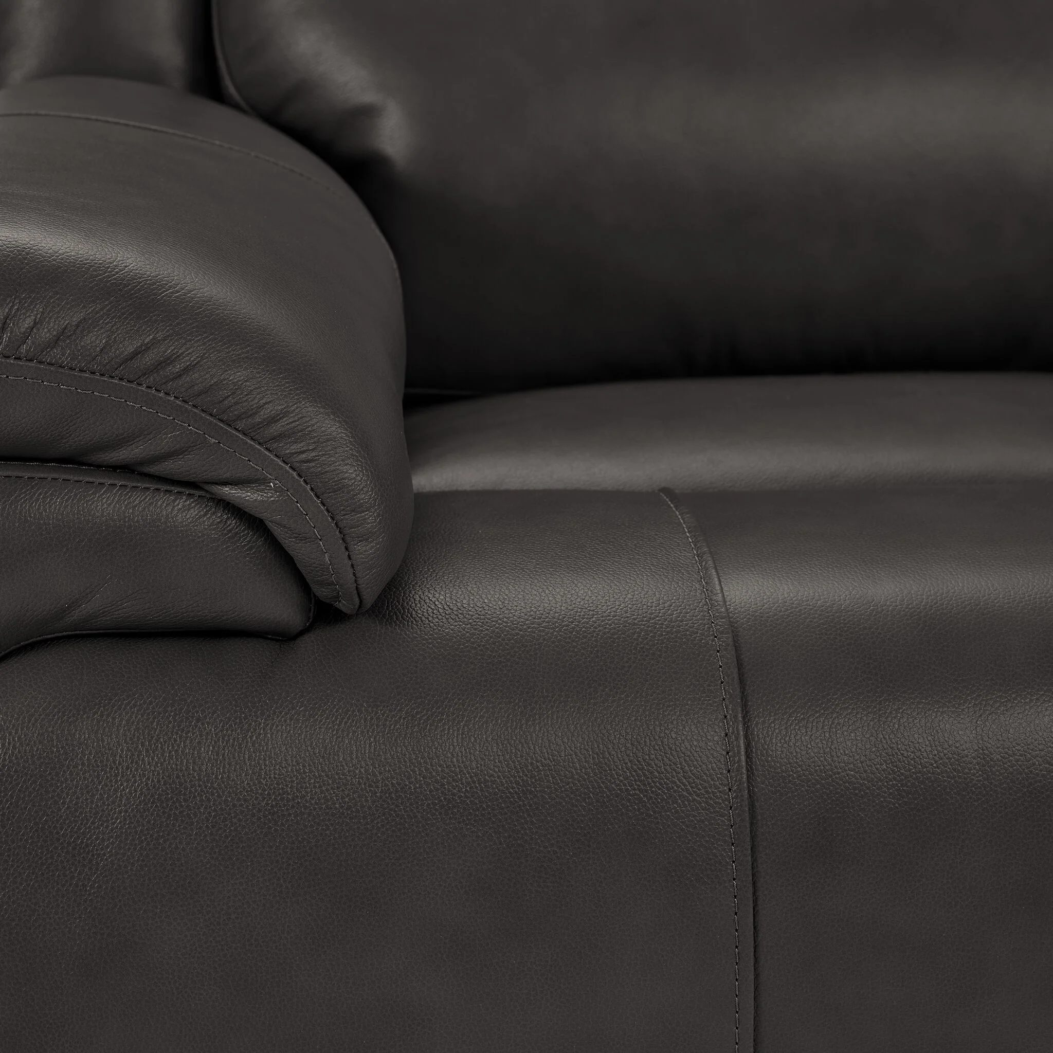 Allie Leather Dual Power Reclining Loveseat - Granite - Image 3