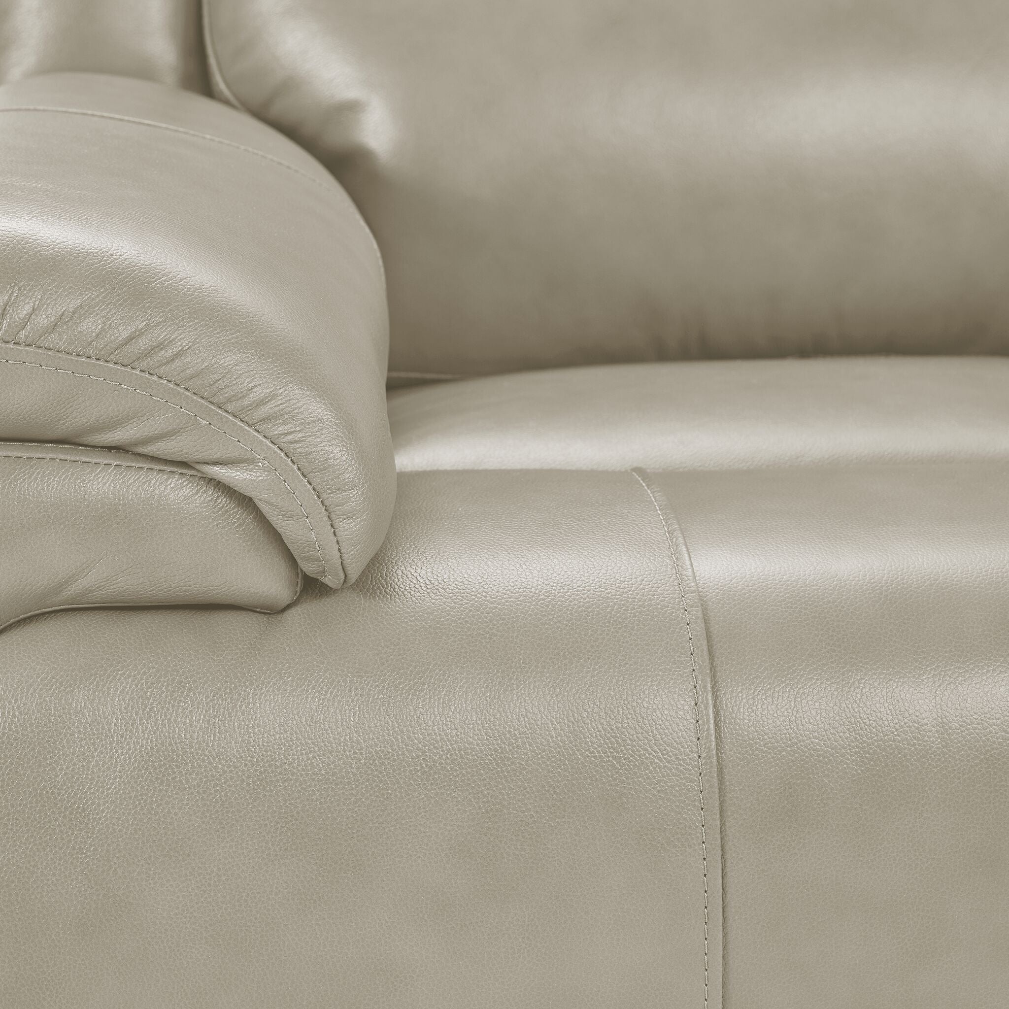 Allie Leather Dual Power Reclining Sofa and Loveseat Set - Fog - Image 5
