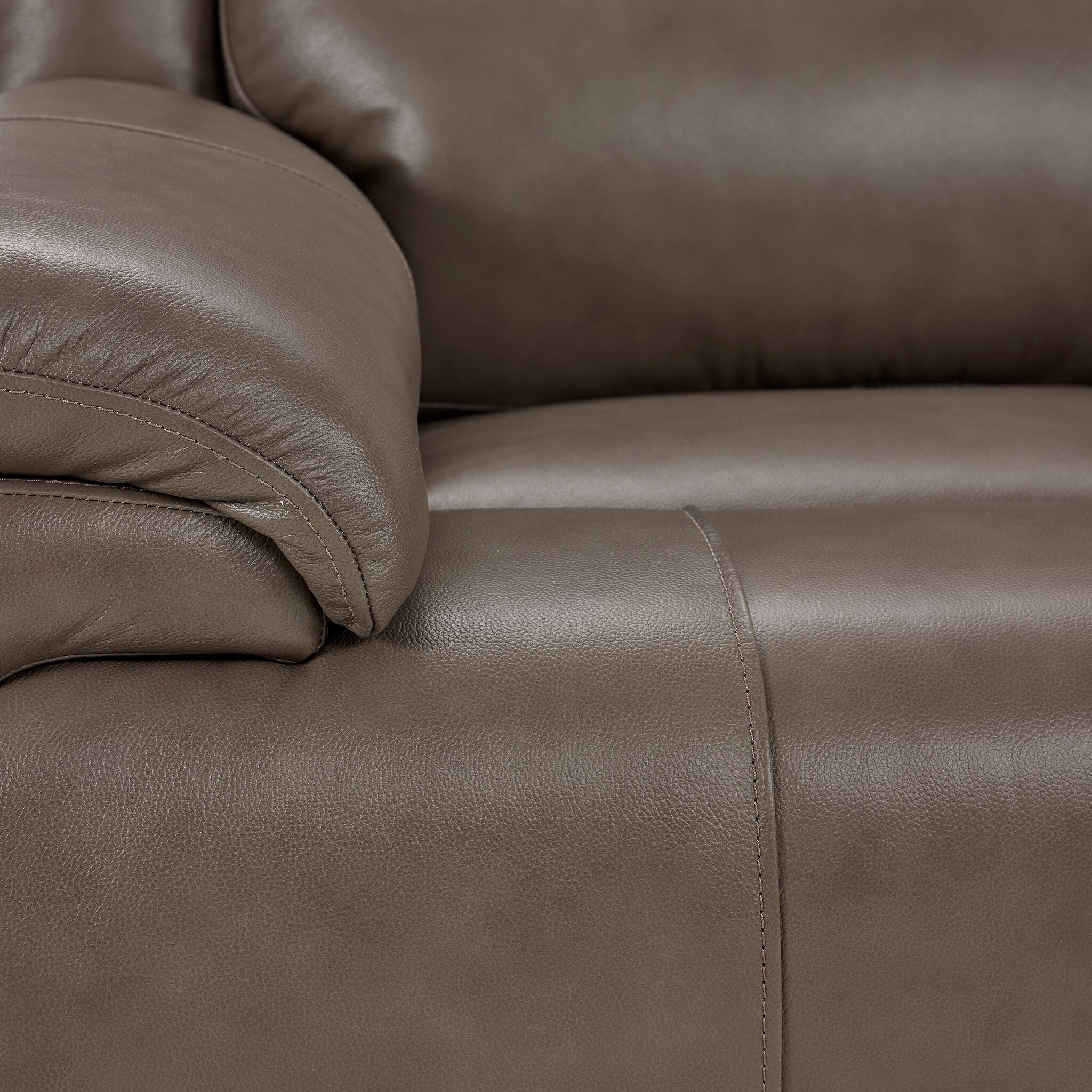Allie Leather Dual Power Reclining Sofa and Loveseat Set - Mocha - Image 5