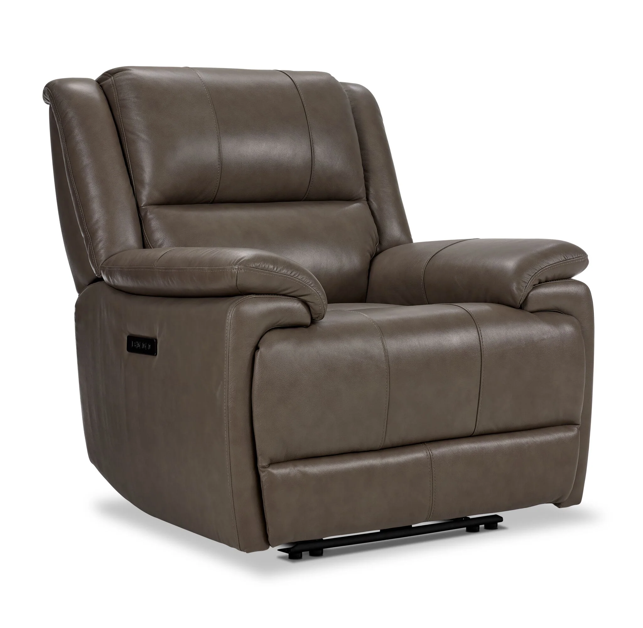 Allie Leather Dual Power Reclining Sofa and Recliner Set - Mocha - Image 3