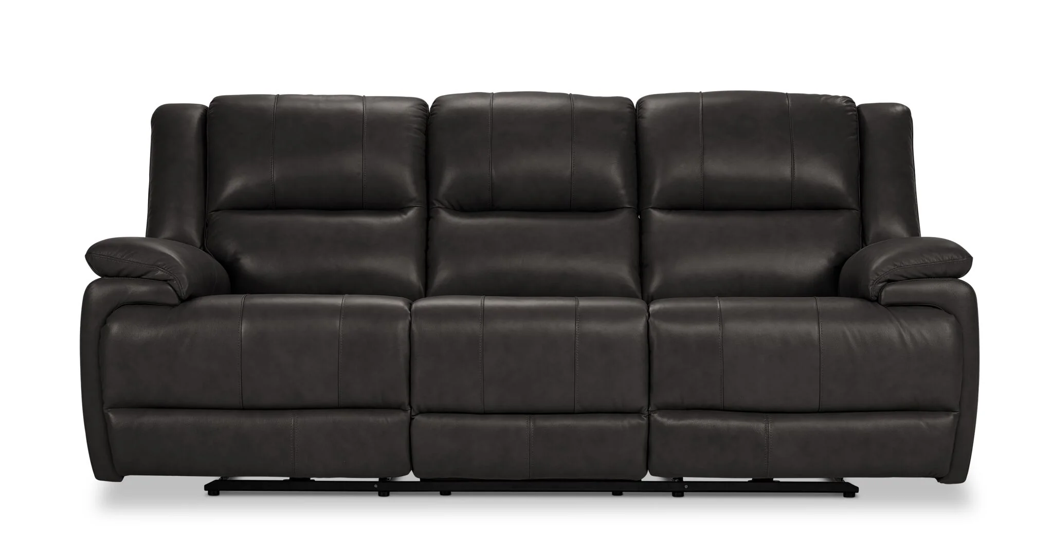 Allie Leather Dual Power Reclining Sofa - Granite - Image 2