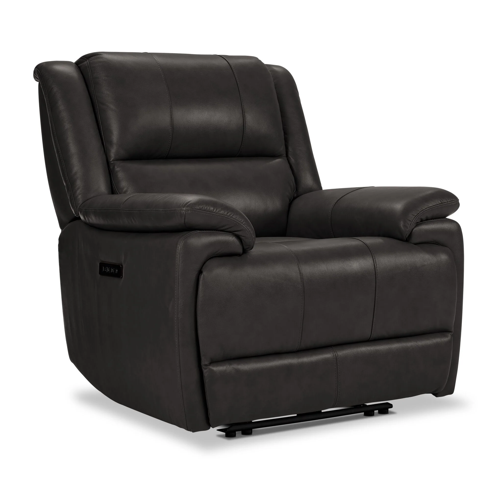 Allie Leather Dual Power Reclining Sofa, Loveseat and Recliner Set - Granite - Image 4