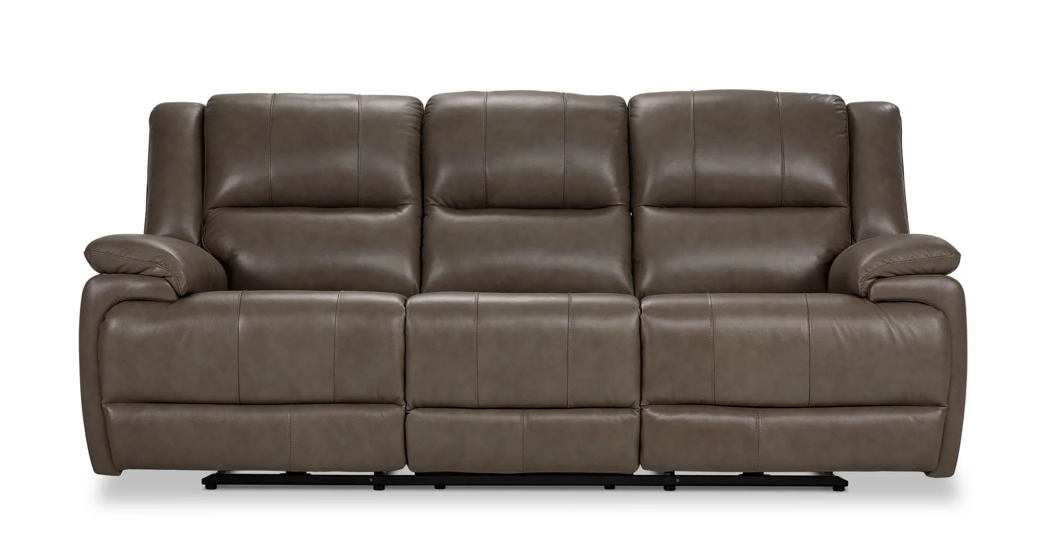 Allie Leather Dual Power Reclining Sofa - Mocha - Image 2