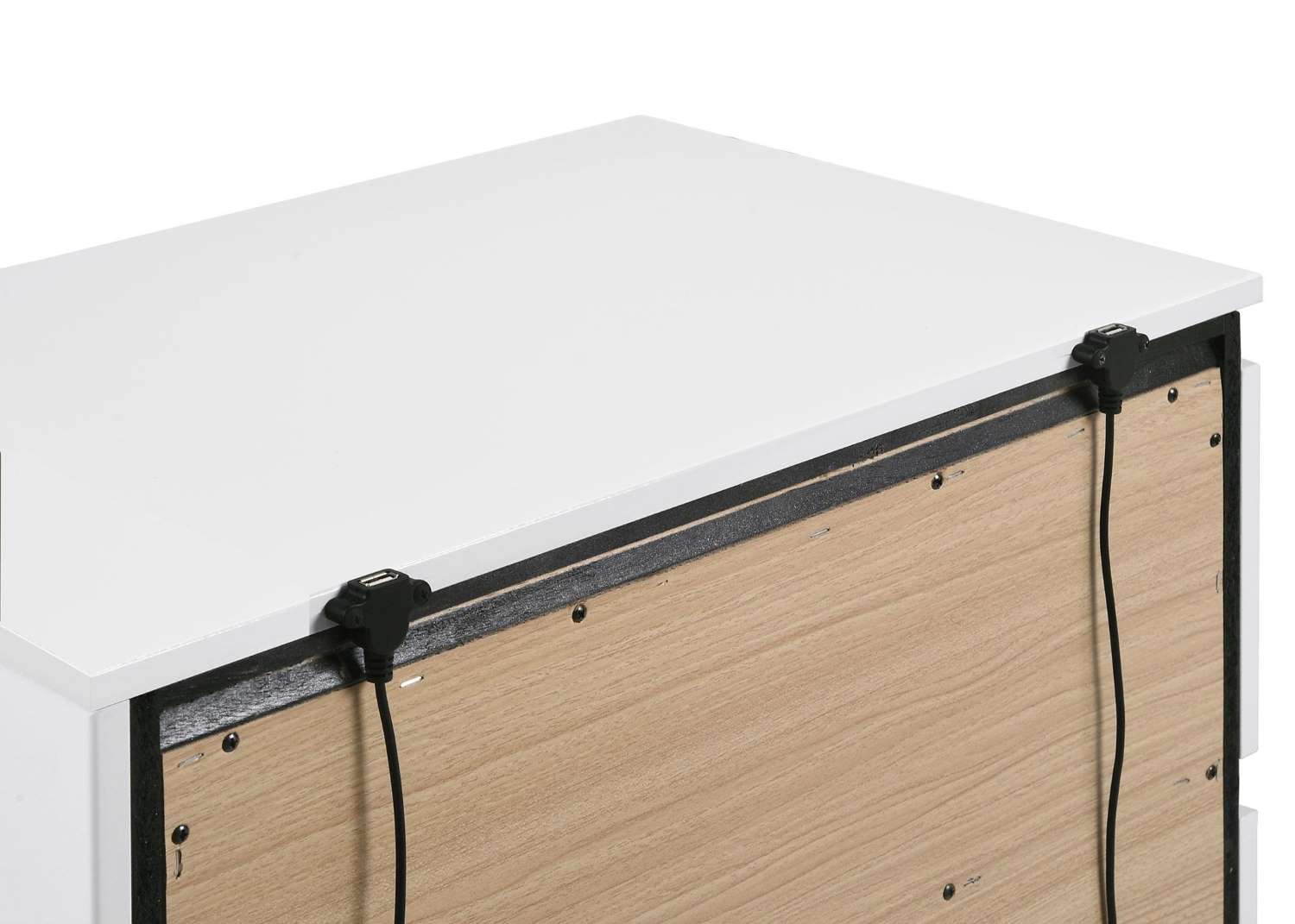 Allister Night Table - White, Gunmetal Grey - Image 3