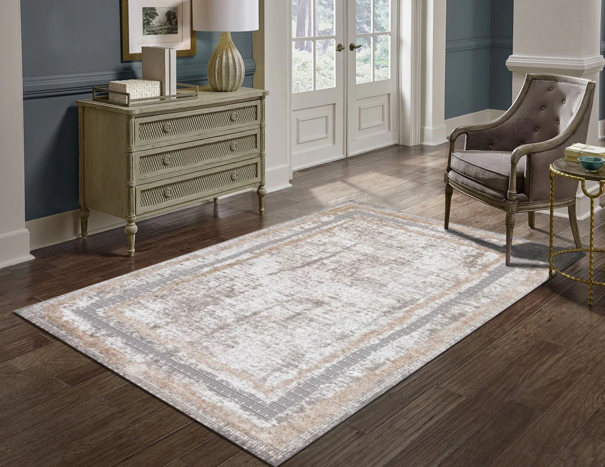 Almalfi 5' X 8' Area Rug - Grey/Beige/Cream - Image 4