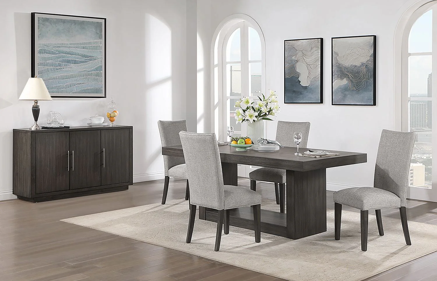 Alora 5-Piece Extendable Dining Set - Espresso - Image 2