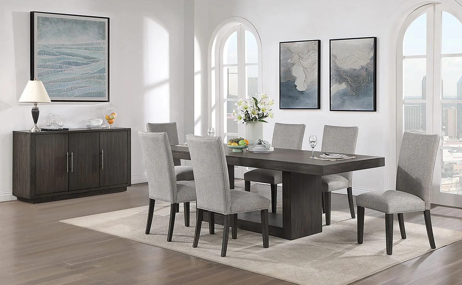 Alora Dining Chair - Espresso, Beige - Image 2