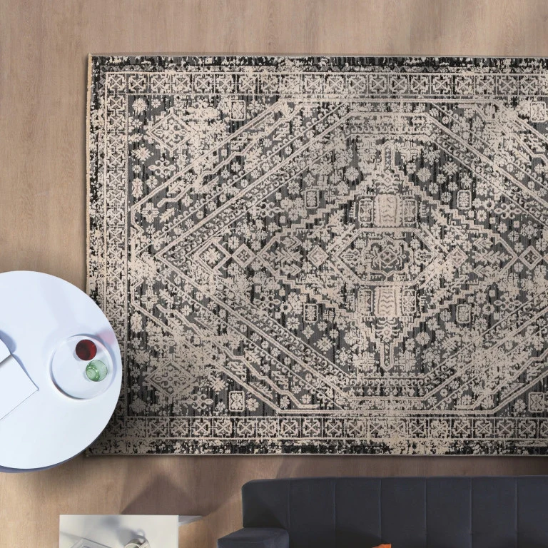 Alpena Traditional Rug - 8' x 10' - Black/Grey - Image 6