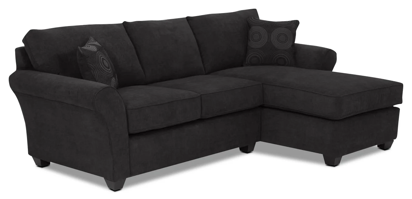 Althea 2-Piece Sectional with Right-Facing Chaise - Black - Image 2