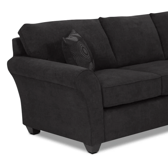 Althea 2-Piece Sectional with Right-Facing Chaise - Black - Image 3