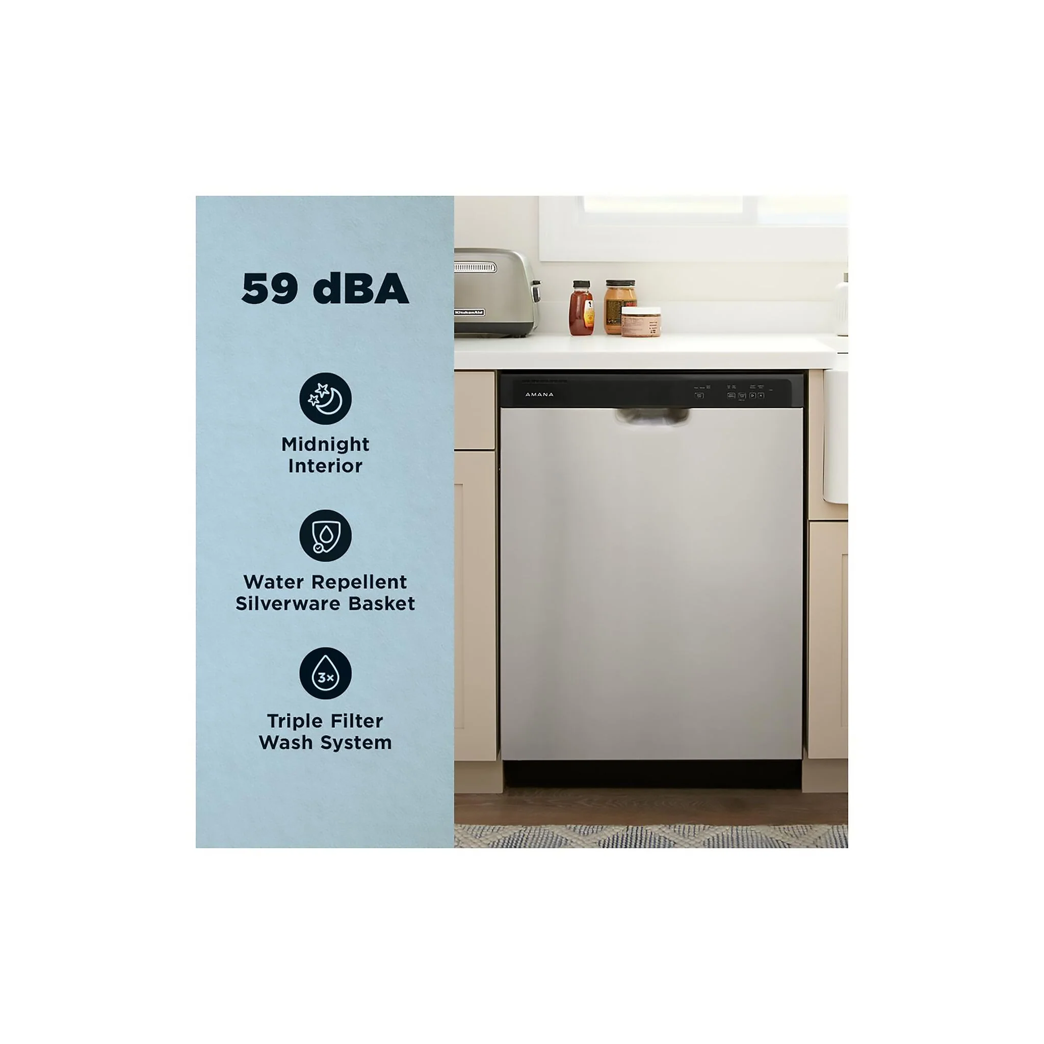 Amana Stainless Steel Dishwaser with Quick Wash Cycle - ADFS2524RS - Image 4