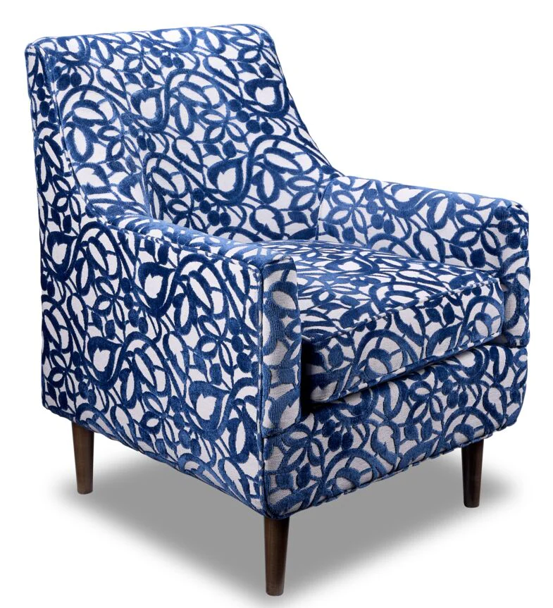 Amelia Accent Chair - Aqua and Grey