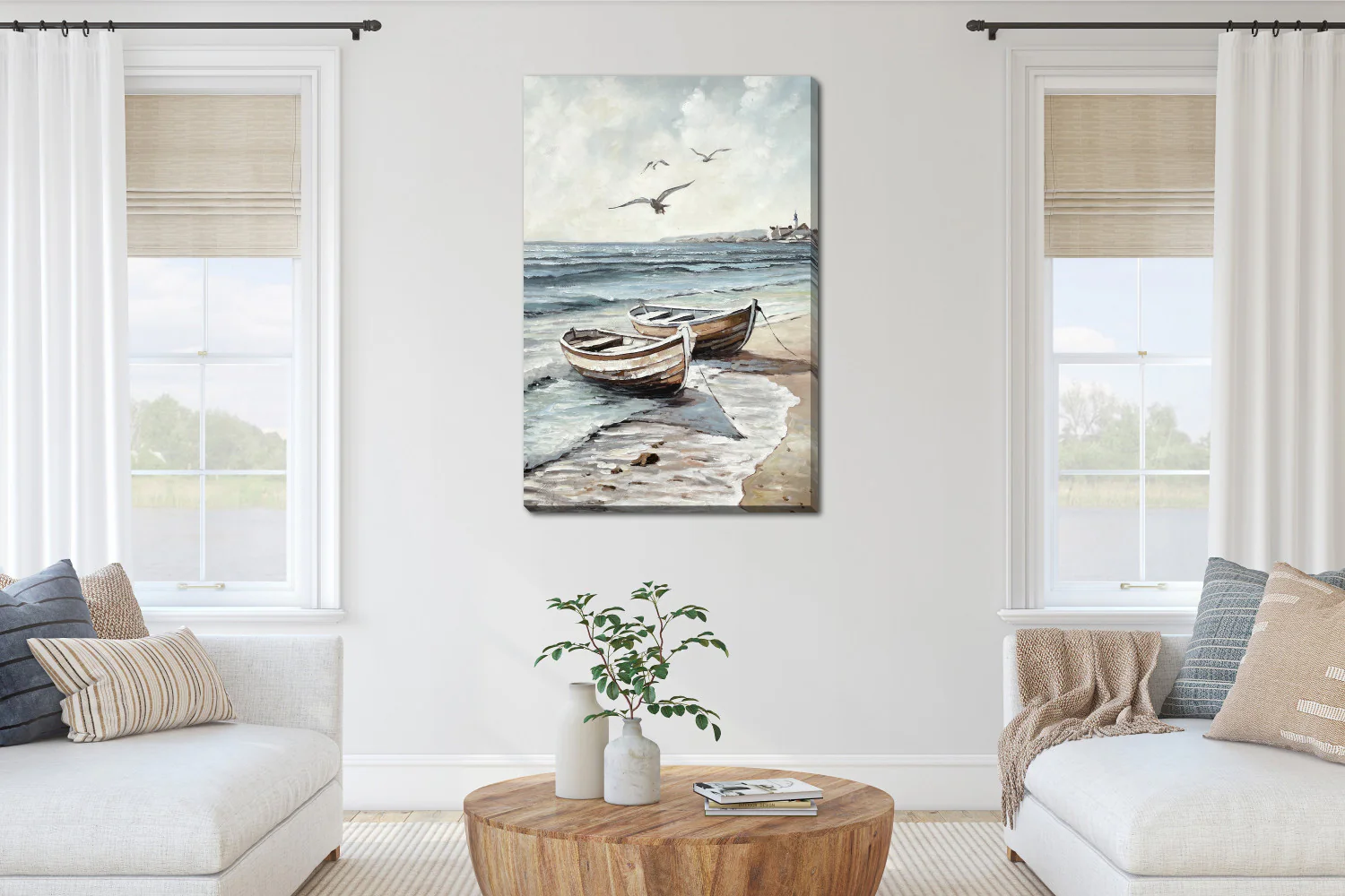 Anchored Wall Art - Blue/White - 30 X 45 - Image 2