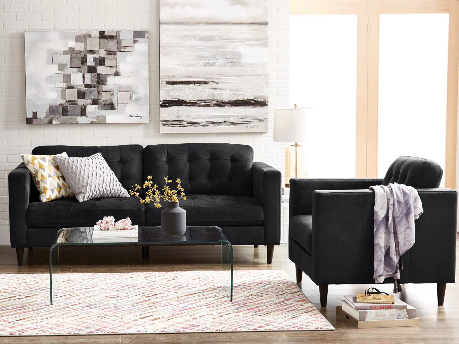 Anthena Sofa and Chair Set - Charcoal - Image 6