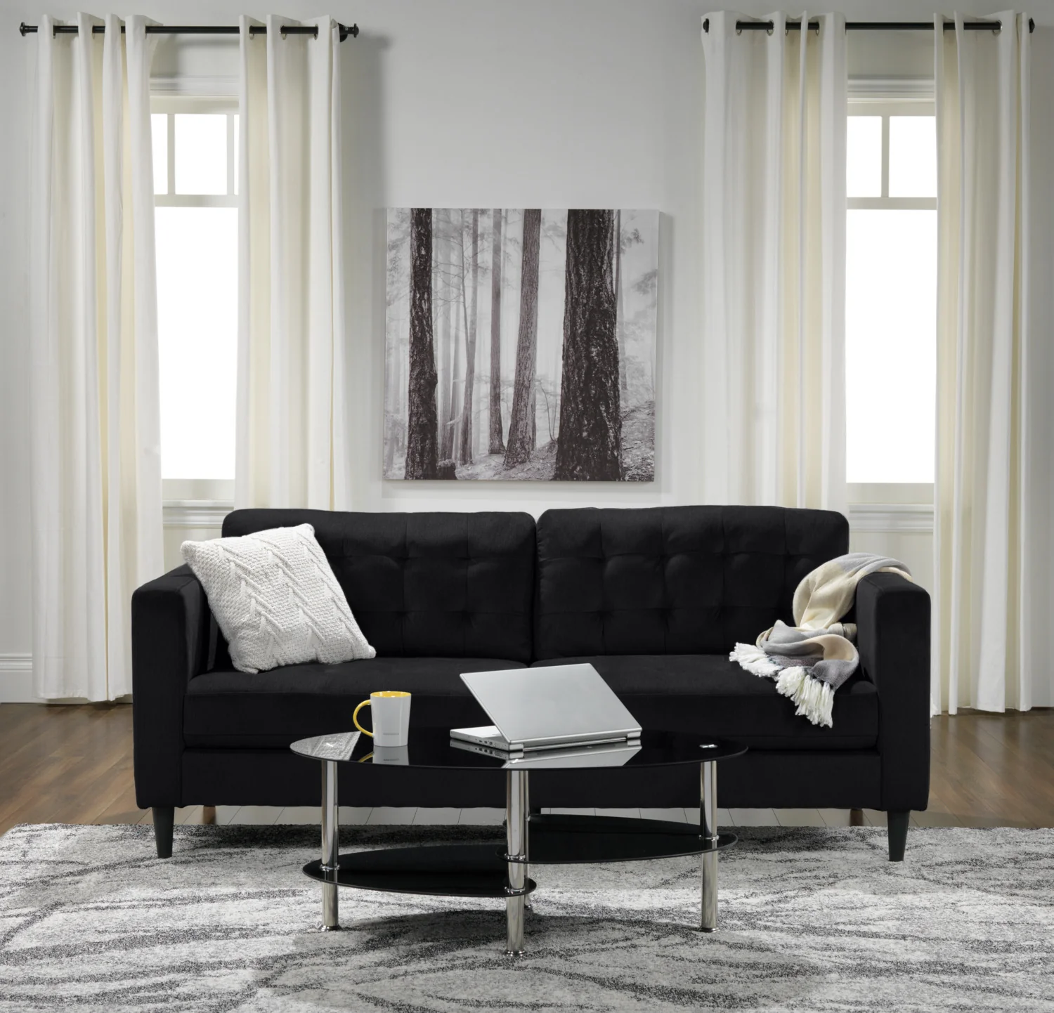 Anthena Sofa and Chair Set - Charcoal - Image 7