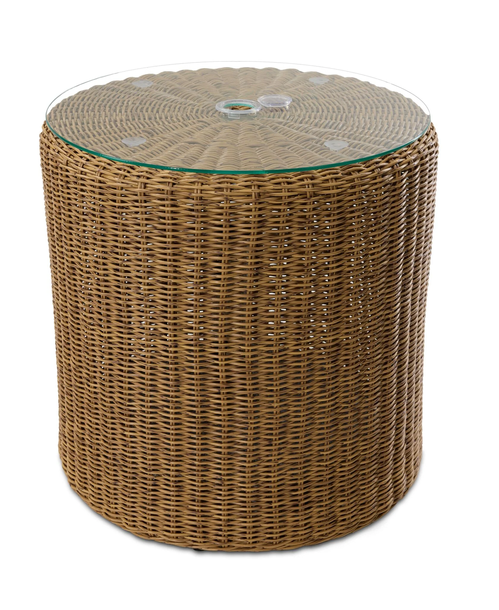Apex 2 - Piece Outdoor Wicker Umbrella Side Table - Brown - Image 2
