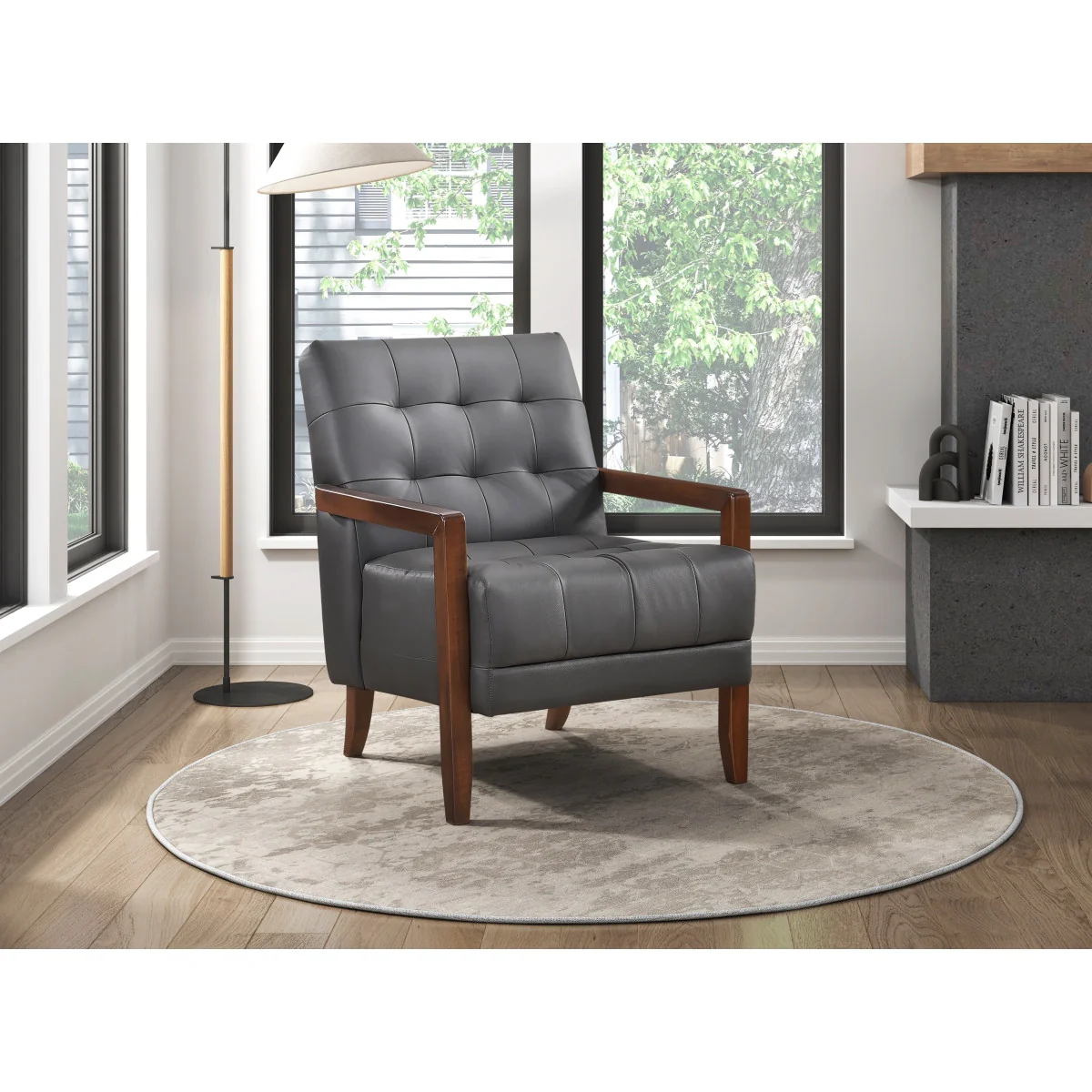 Archam Accent Chair - Dark Grey - Image 2