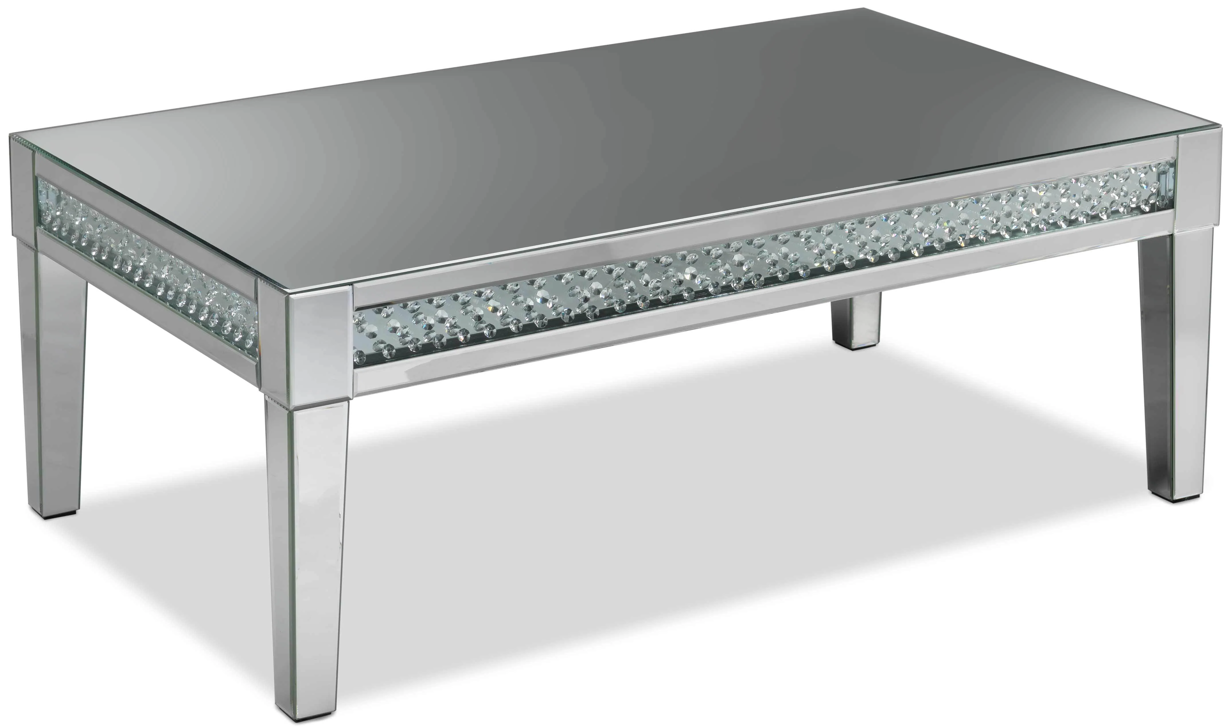 Aria Coffee Table and Two End Tables - Mirrored Glass - Image 2