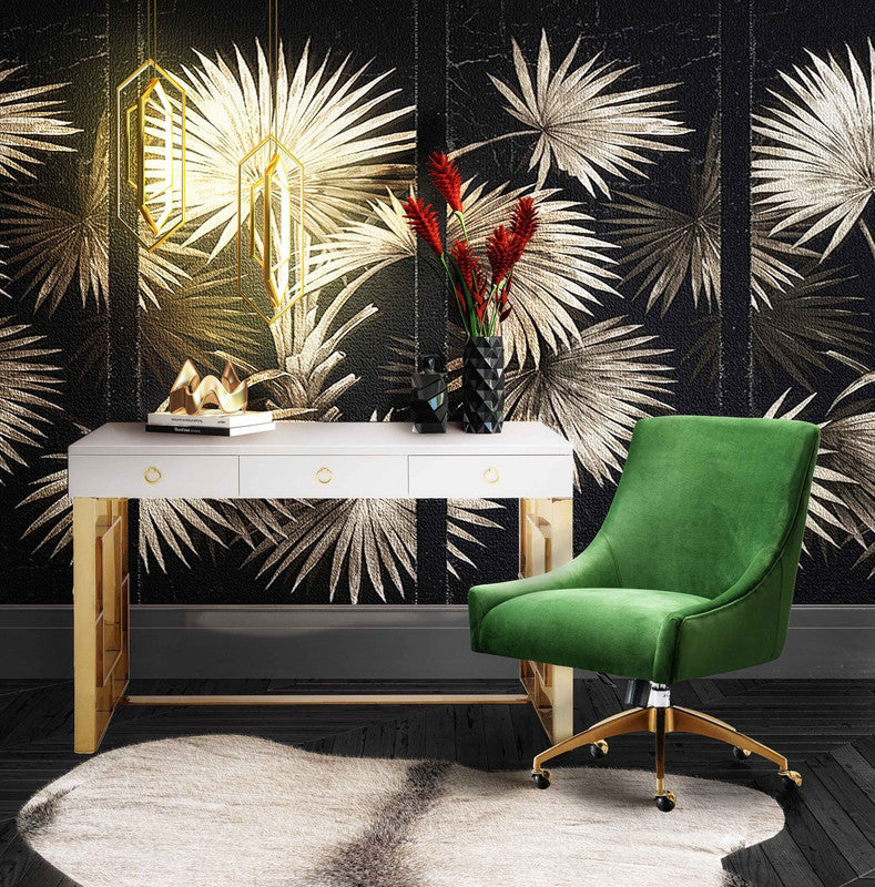 Aries Velvet Accent Chair - Green - Image 2