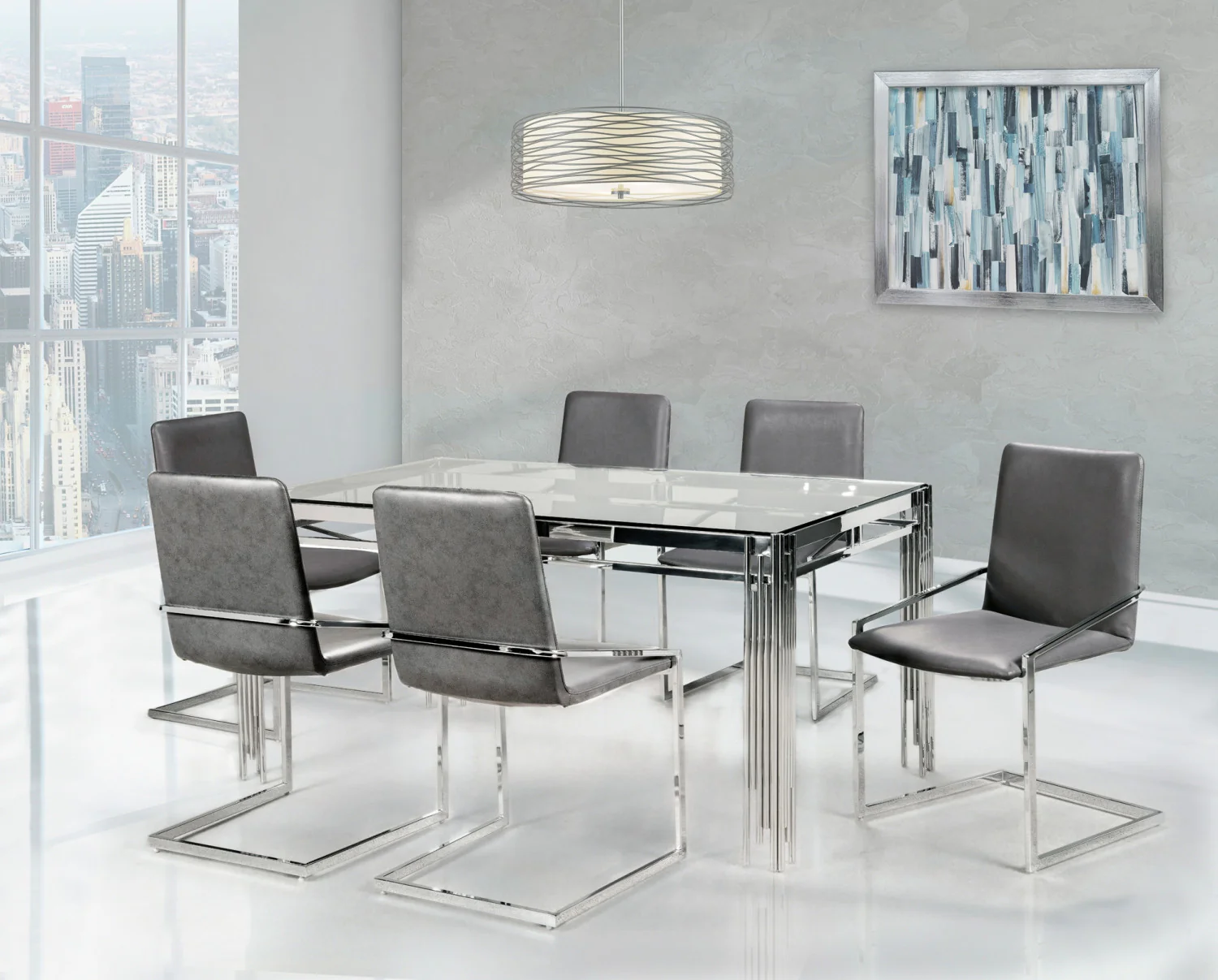 Ariya Dining Chair - Grey - Set Of Two - Image 2
