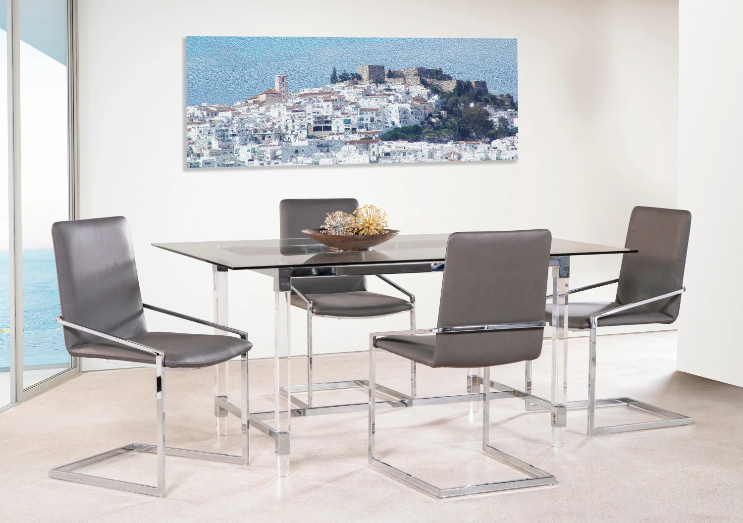 Ariya Dining Chair - Grey - Set Of Two - Image 3