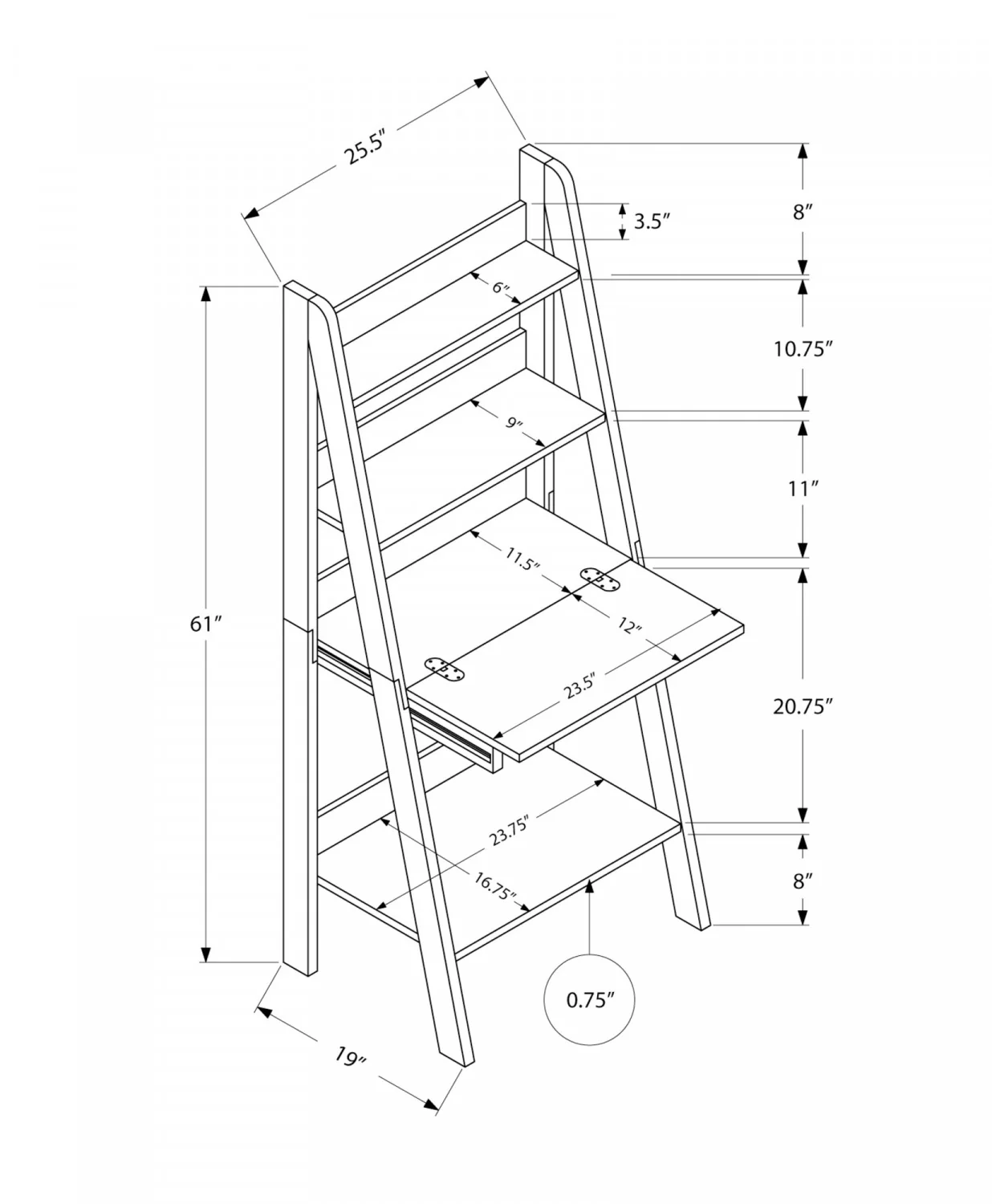 Arlen Desk - White - Image 3