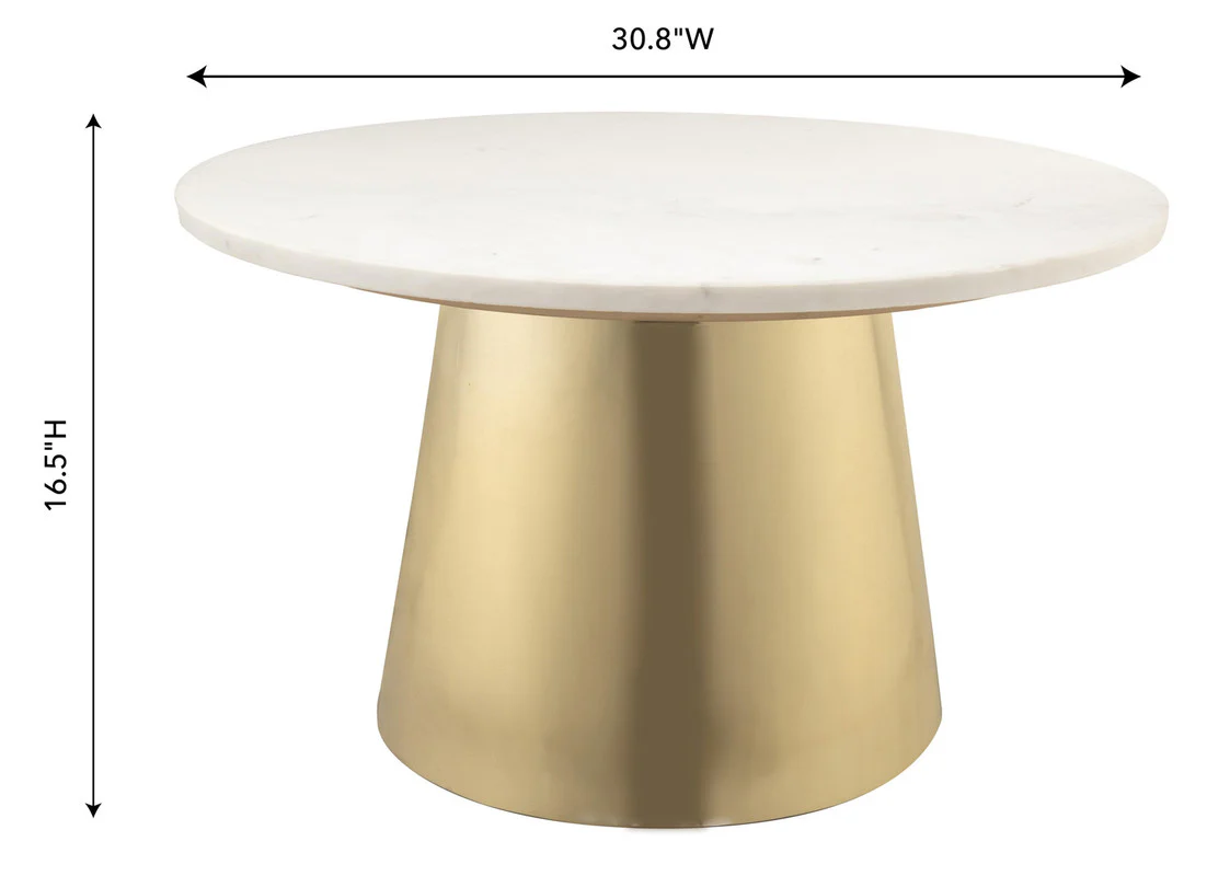 Asbes Coffee Table - Marble, Gold - Image 5
