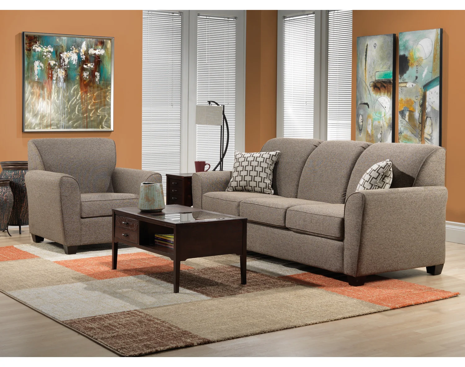 Ashby Queen Sofa Bed - Brown - Image 2